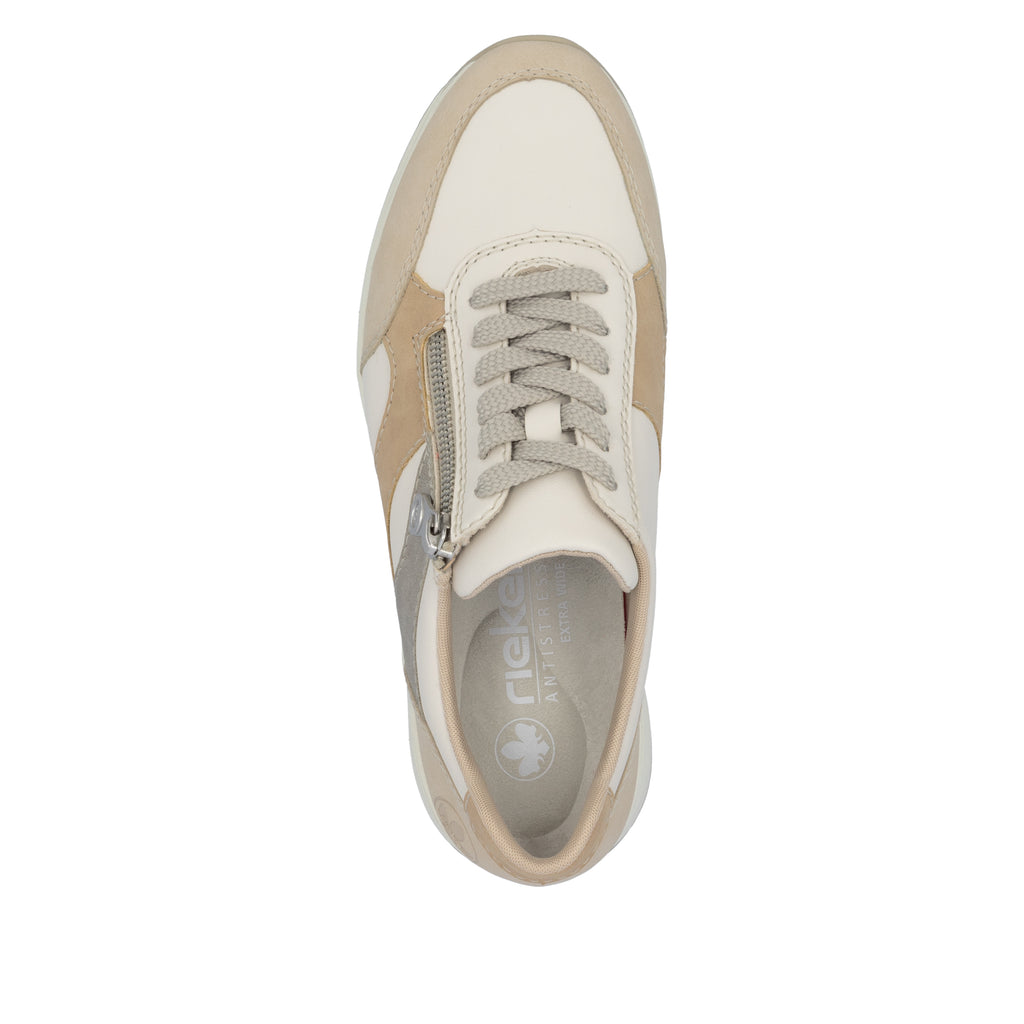 Beige Zip Shoes for Women | Rieker N9518-60