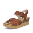 Rieker Women's Wedge Sandal - Brown | 63795-22