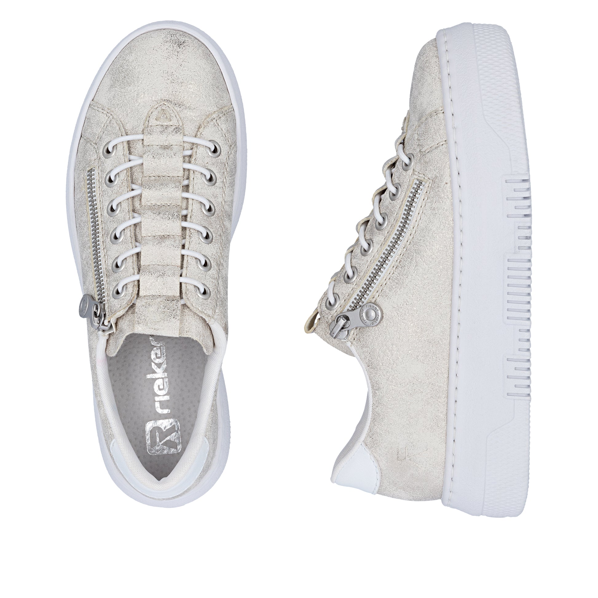 Beige Zip Shoes for Women | Rieker M1953-60
