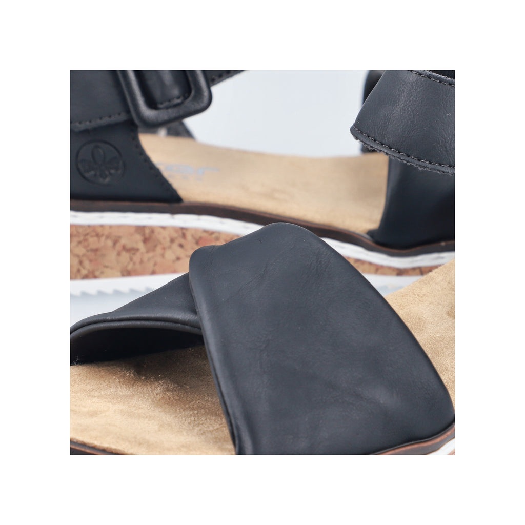 Black Hook & Loop Sandals for Women | Rieker V3691-00