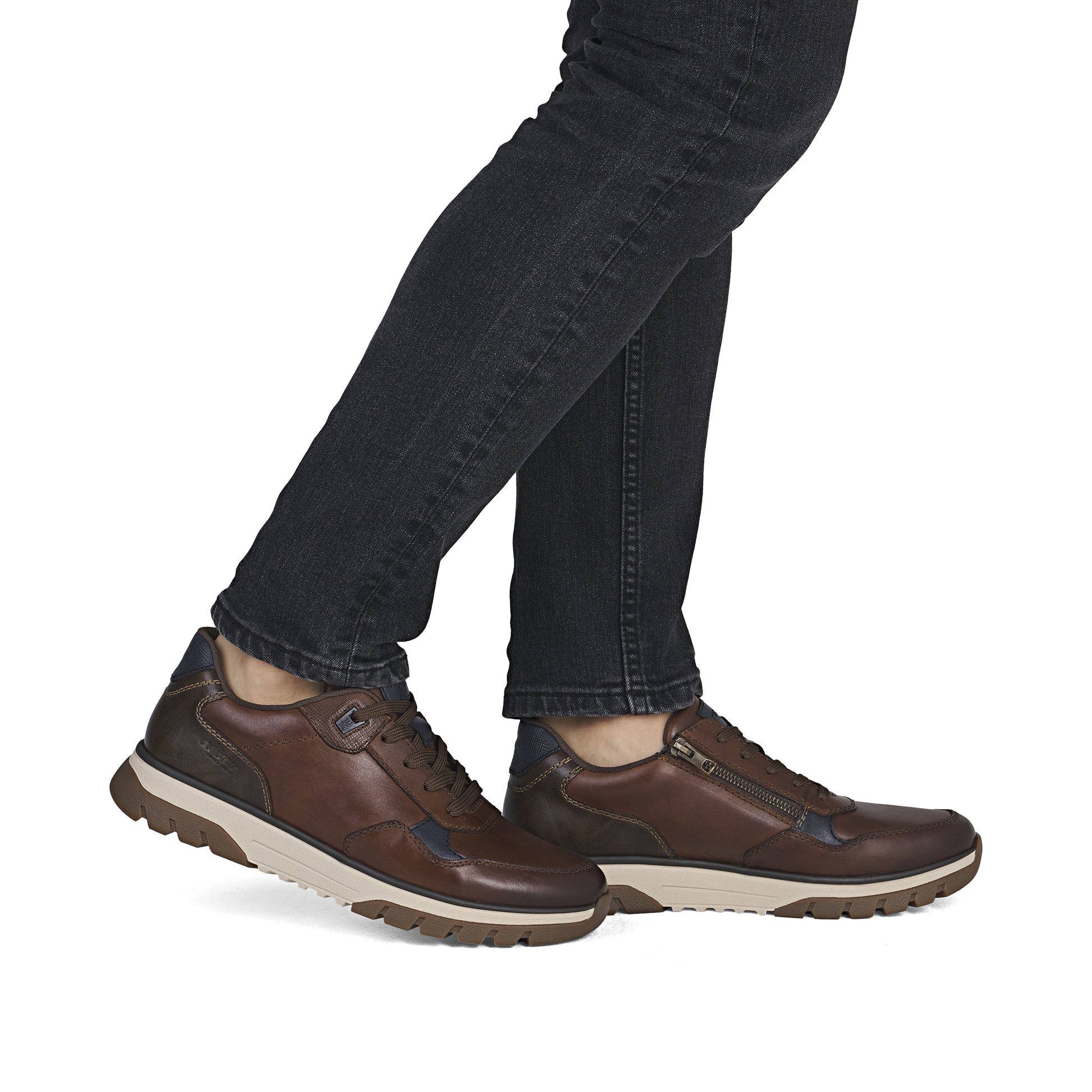 Brown Zip Shoes for Men | Rieker B9301-25