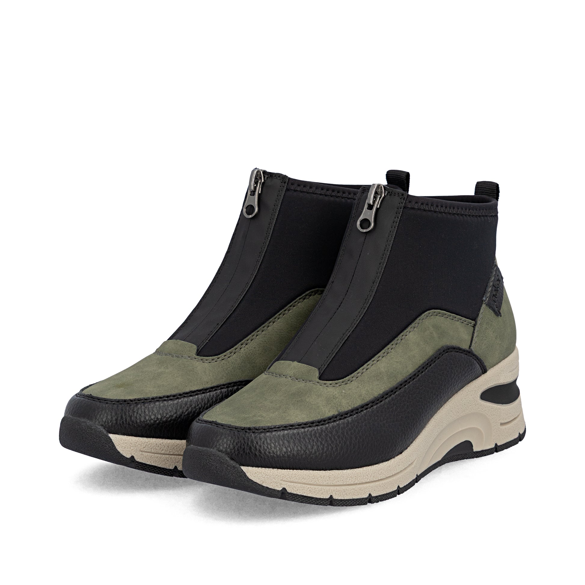 Green Zip Boots for Women | Rieker N9362-54