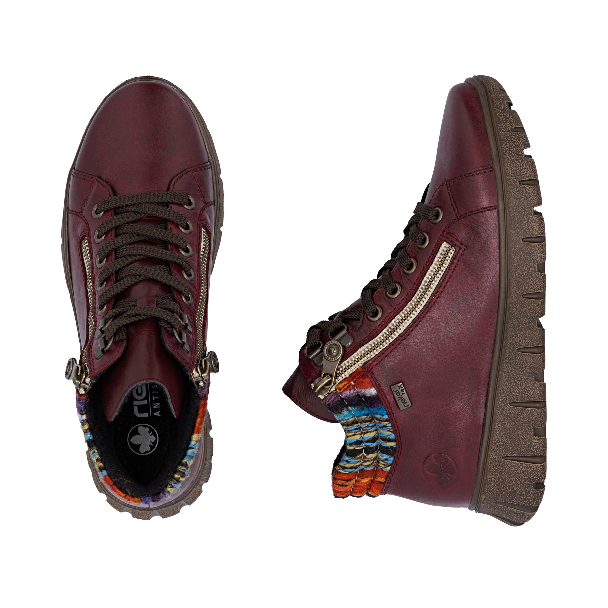 Red Zip Boots for Women | Rieker N1305-35