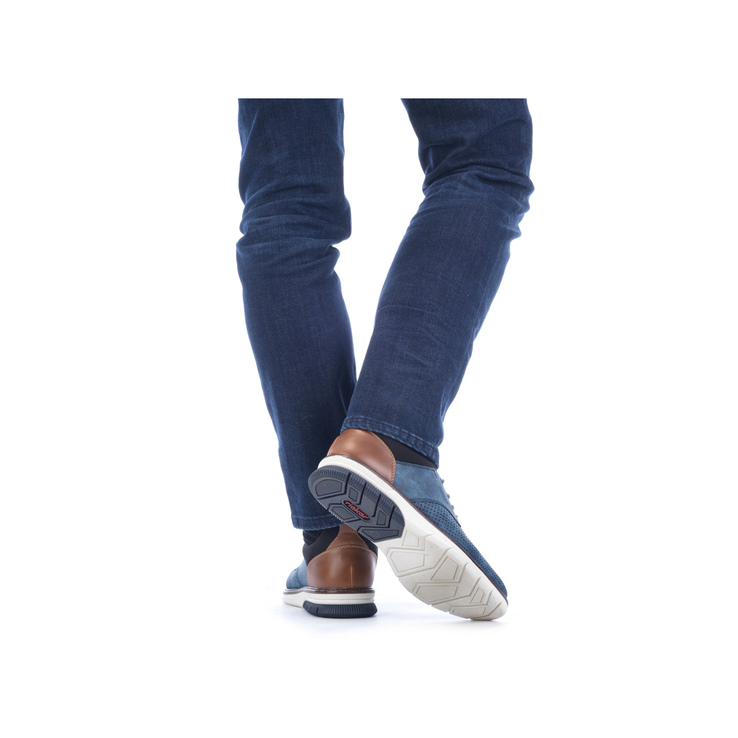 Rieker Men's Casual Lace-up Shoe - Blue | 14450-14