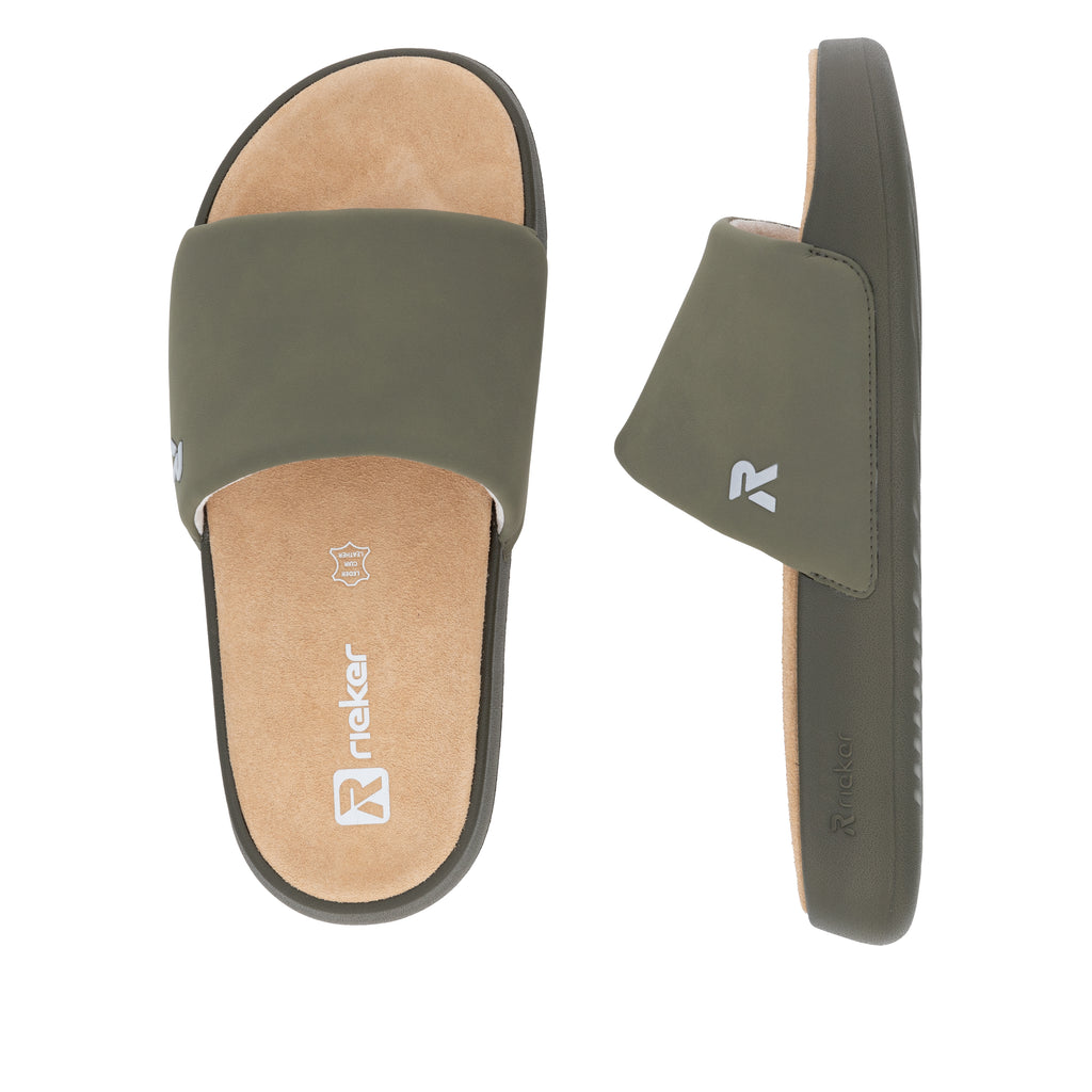 Green Slip-On Sandals for Men | Rieker U3250-54