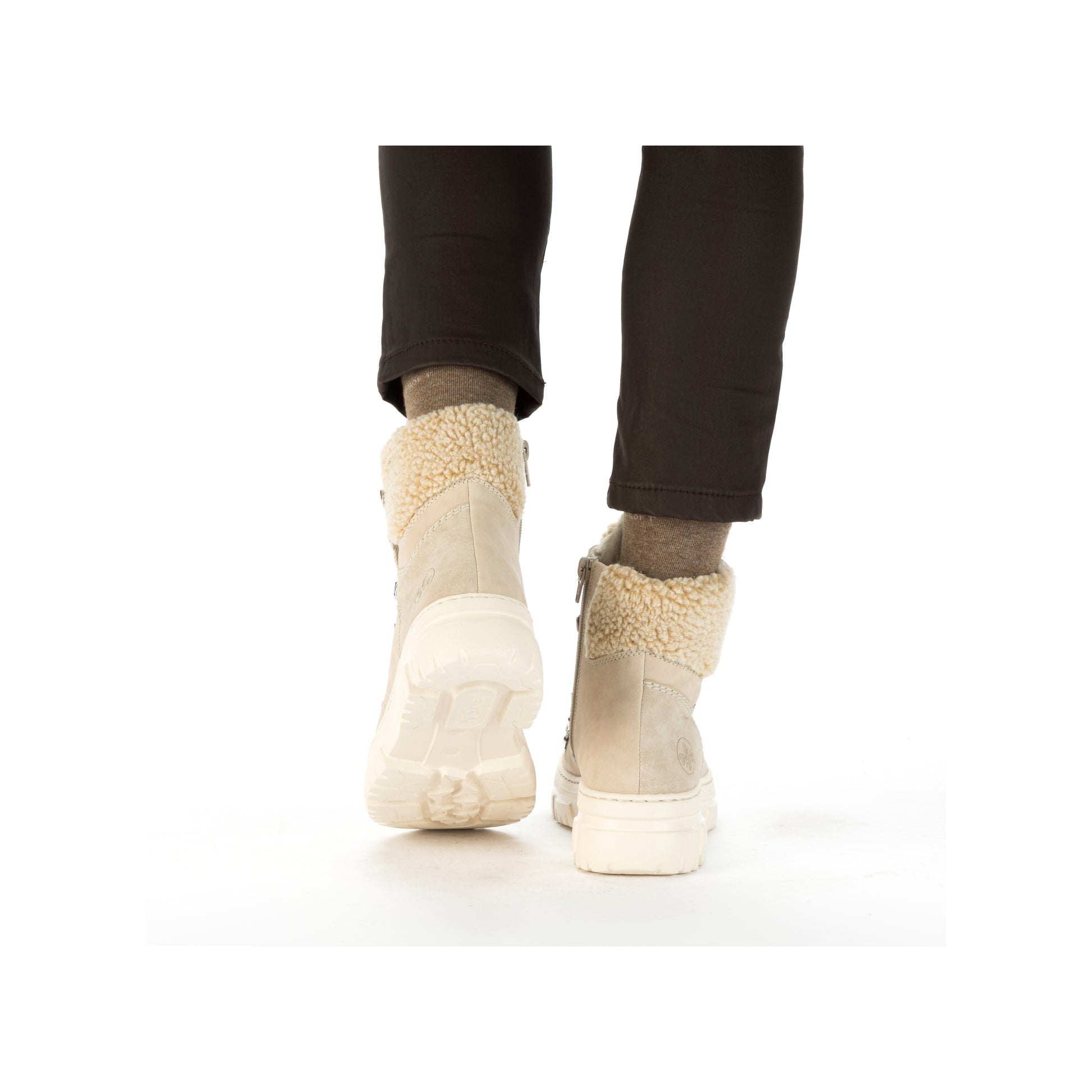 Beige Zip Boots for Women | Rieker Z7430-62