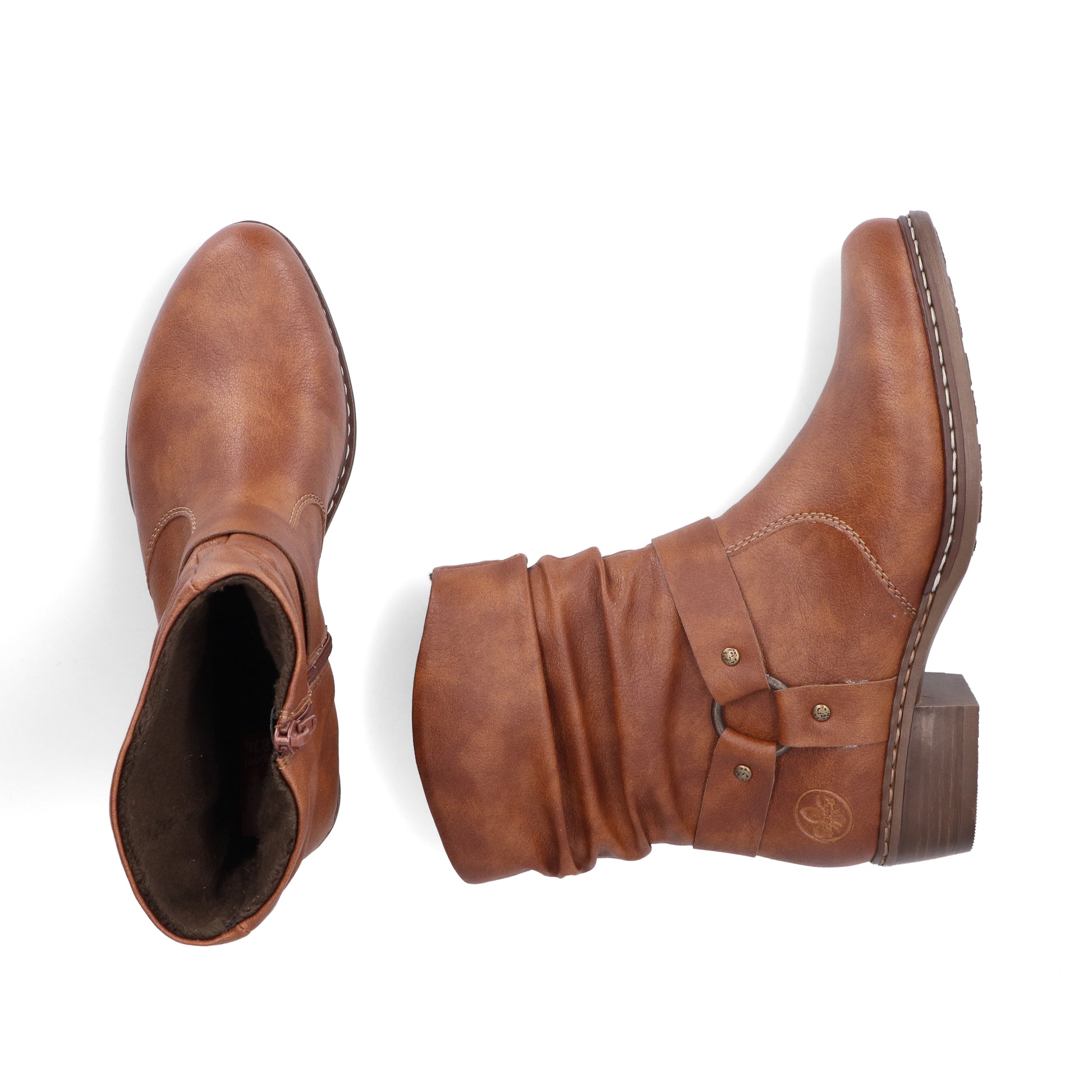Brown Zip Boots for Women | Rieker Y0850-24