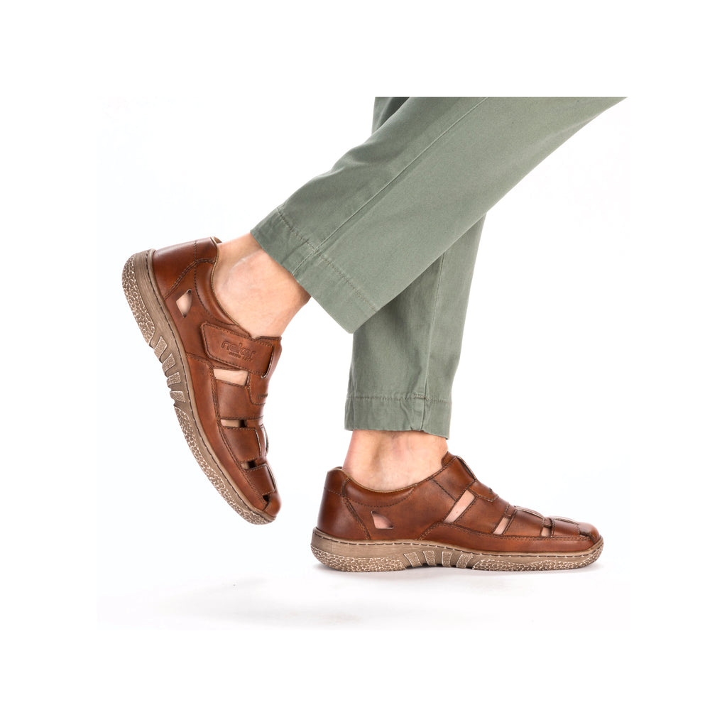 Brown Hook & Loop Shoes for Men | Rieker 03578-24