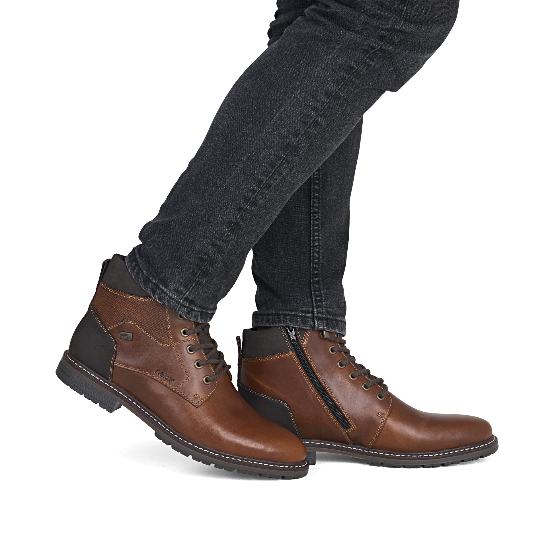 Brown Zip Boots for Men | Rieker 13740-24