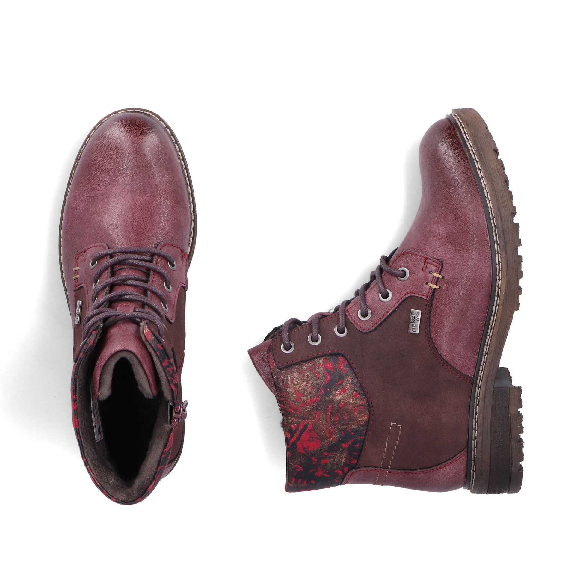 Red Zip Boots for Women | Rieker 94712-35
