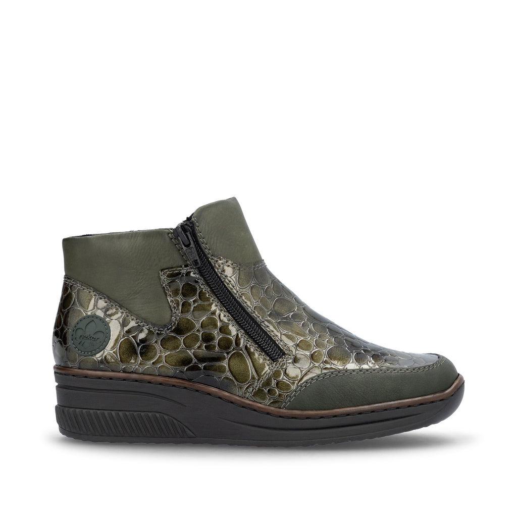 Green Zip Boots for Women | Rieker 48754-54