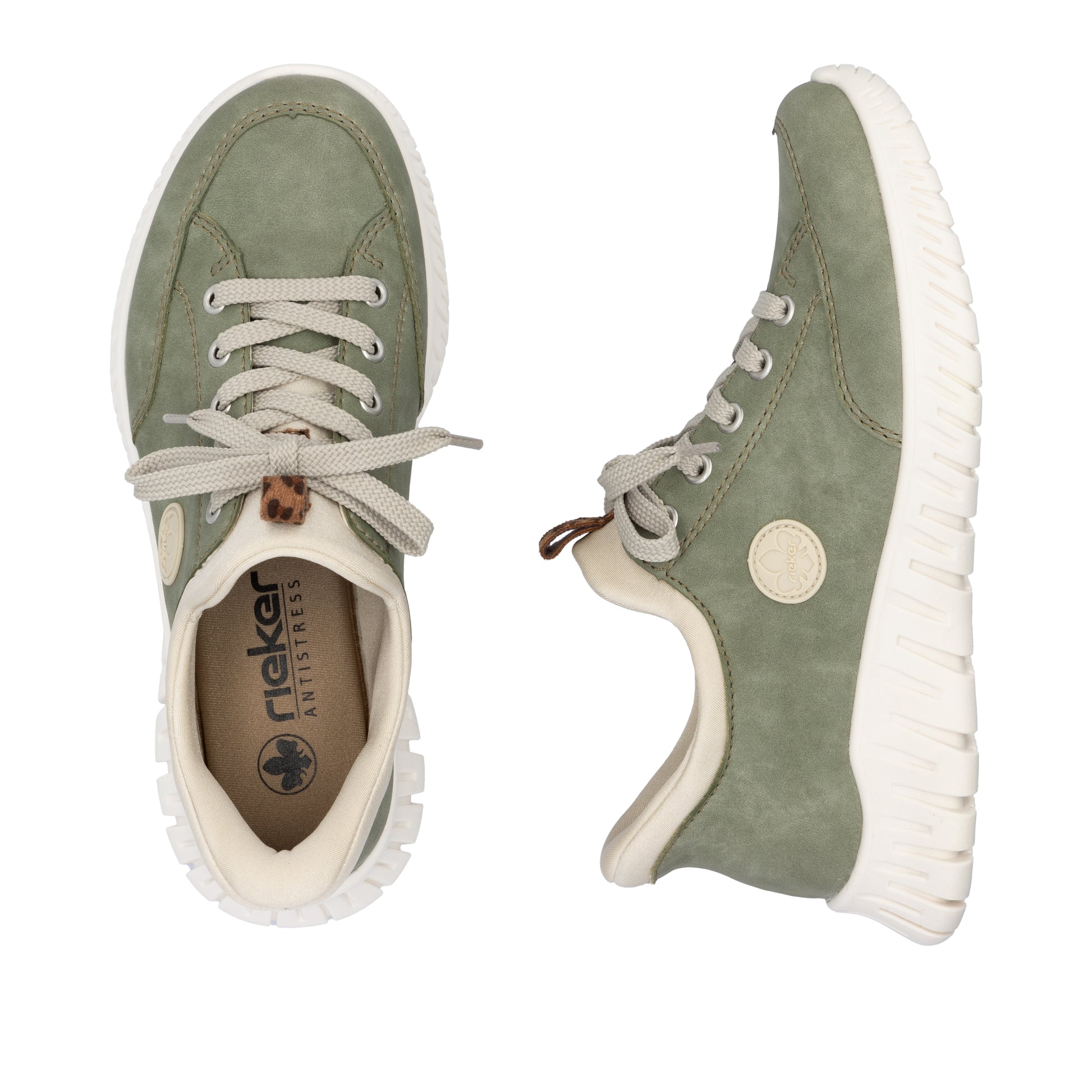Green Elasticated Shoes for Women | Rieker M5354-52