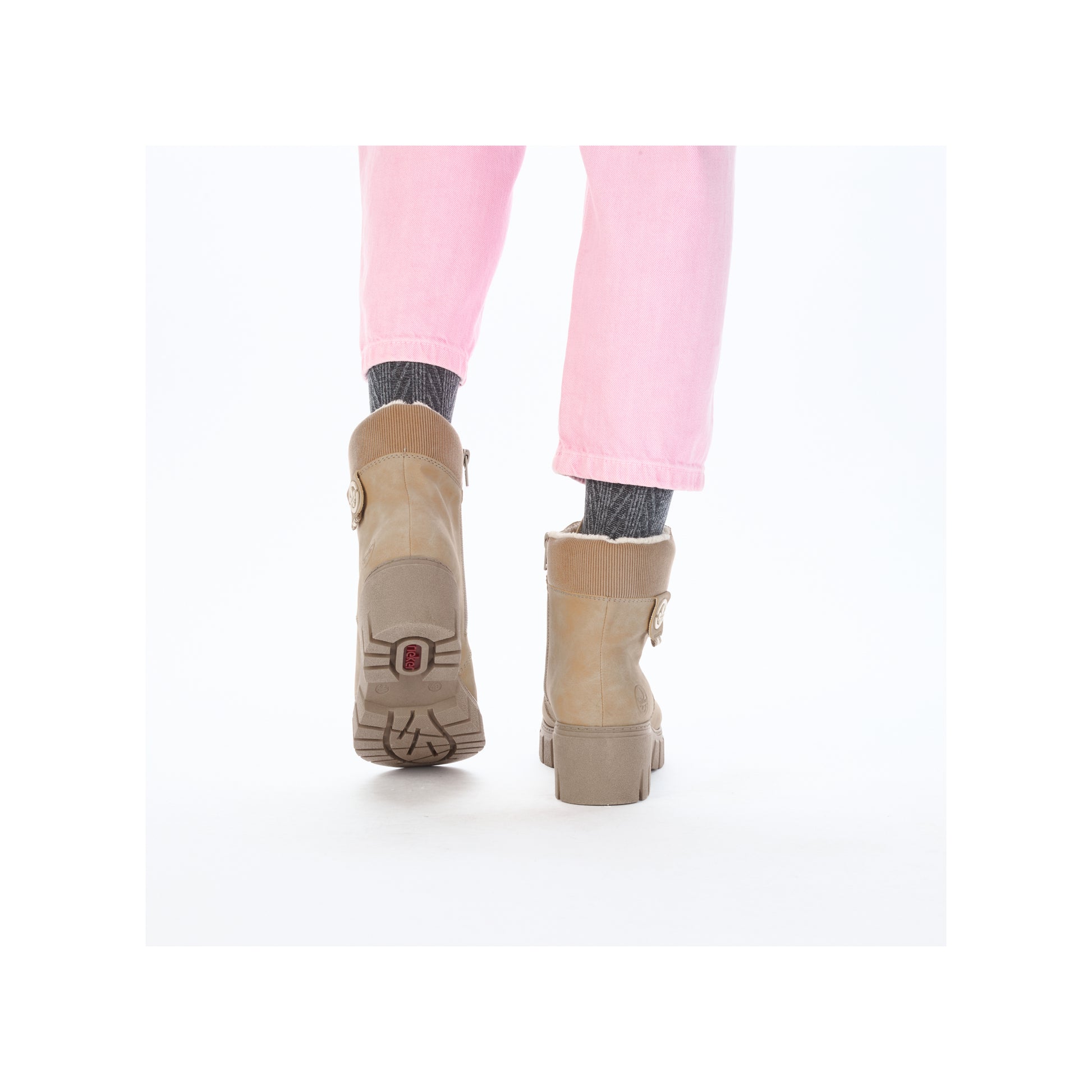Beige Zip Boots for Women | Rieker 74532-60
