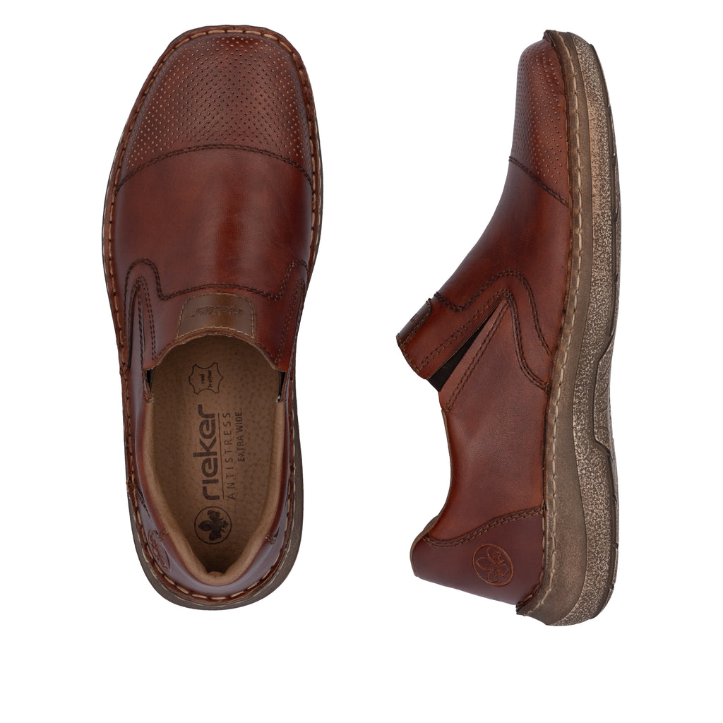 Brown Elasticated Shoes for Men | Rieker 03056-24
