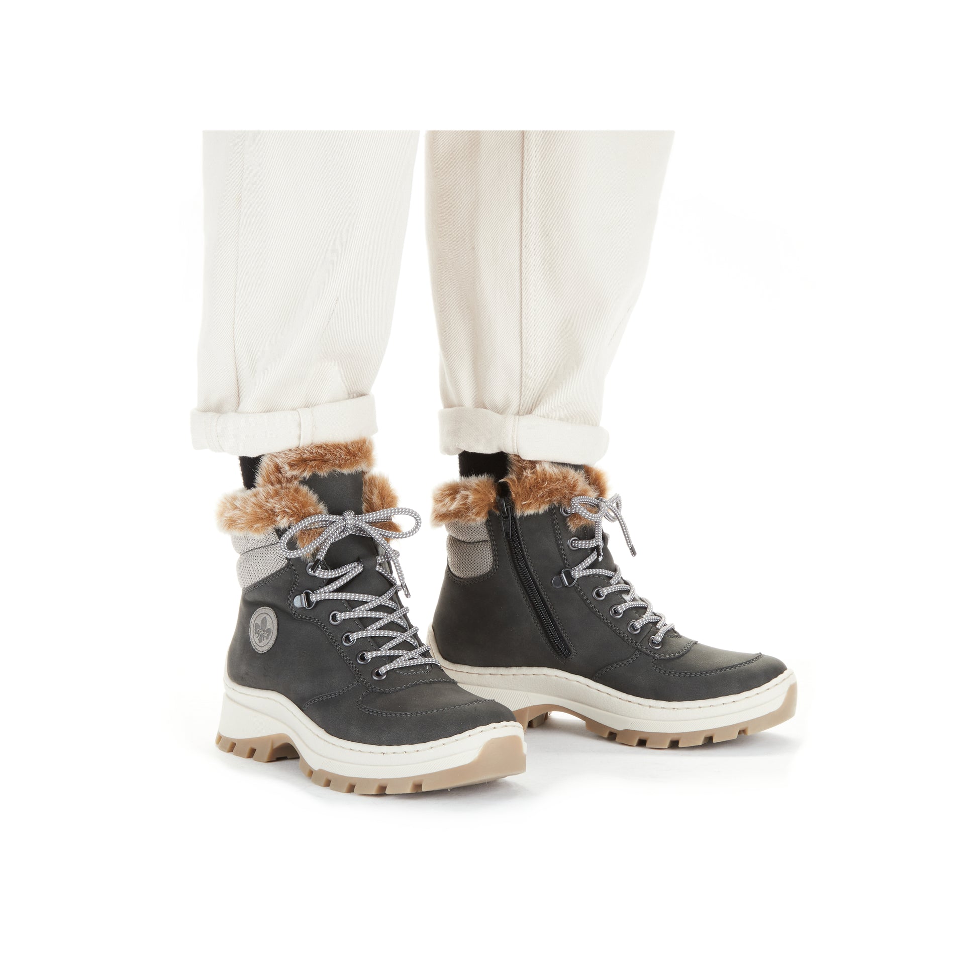 Grey Zip Boots for Women | Rieker X9335-45