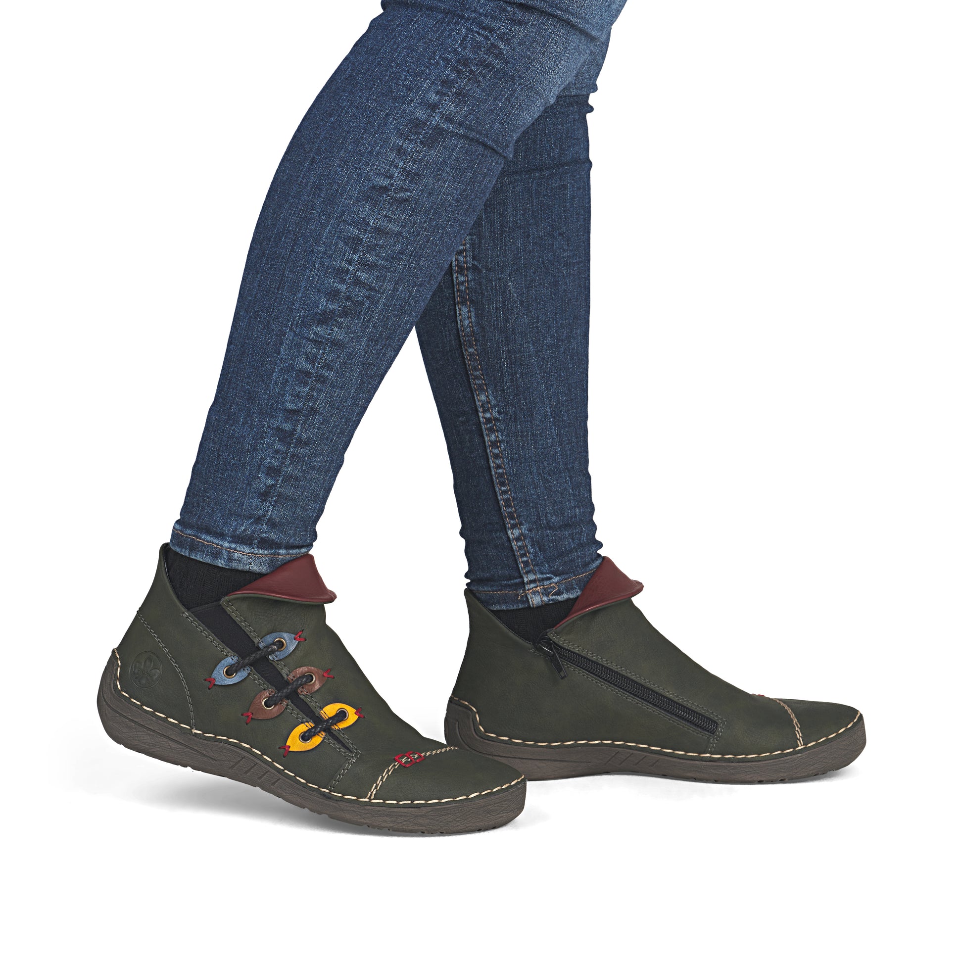 Green Zip Boots for Women | Rieker 72581-54