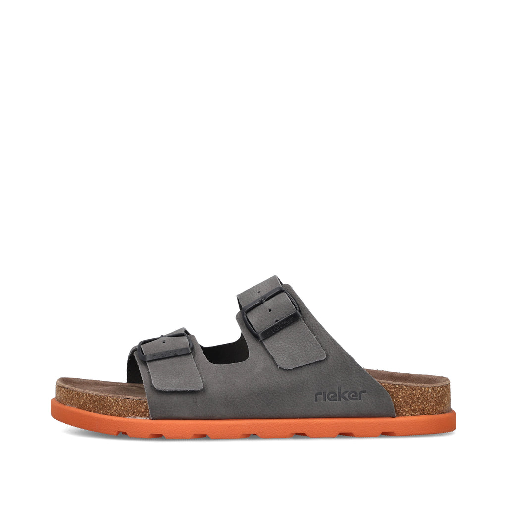 Grey Buckle Sandals for Men | Rieker 21190-40