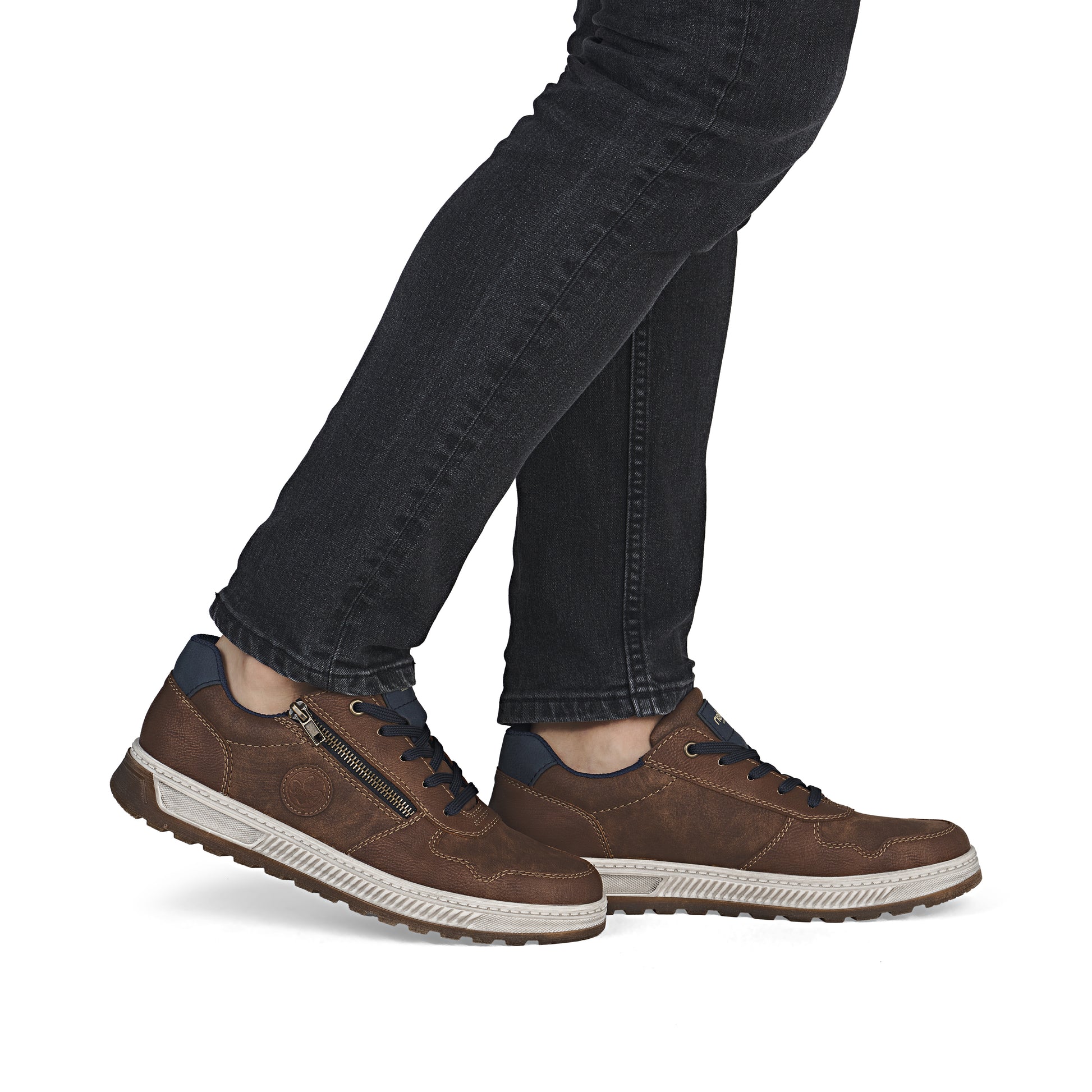 Brown Zip Shoes for Men | Rieker 37029-24