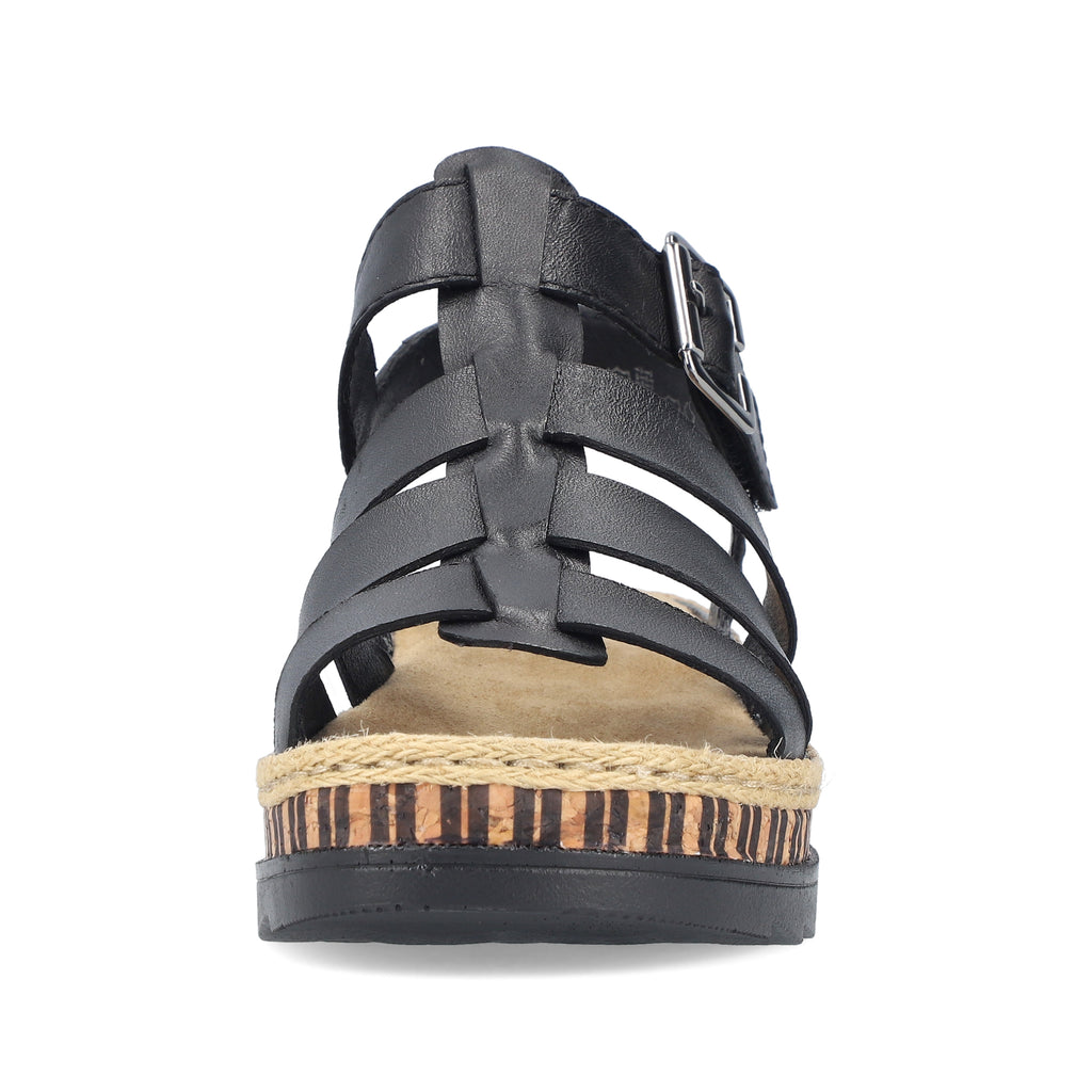 Black Hook & Loop Sandals for Women | Rieker V7904-00