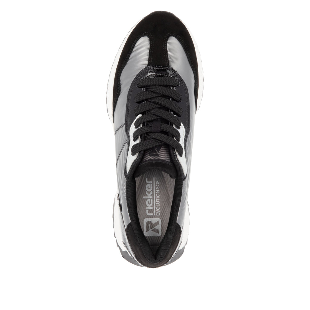 Grey Elasticated Shoes for Women | Rieker Sport W1306-42