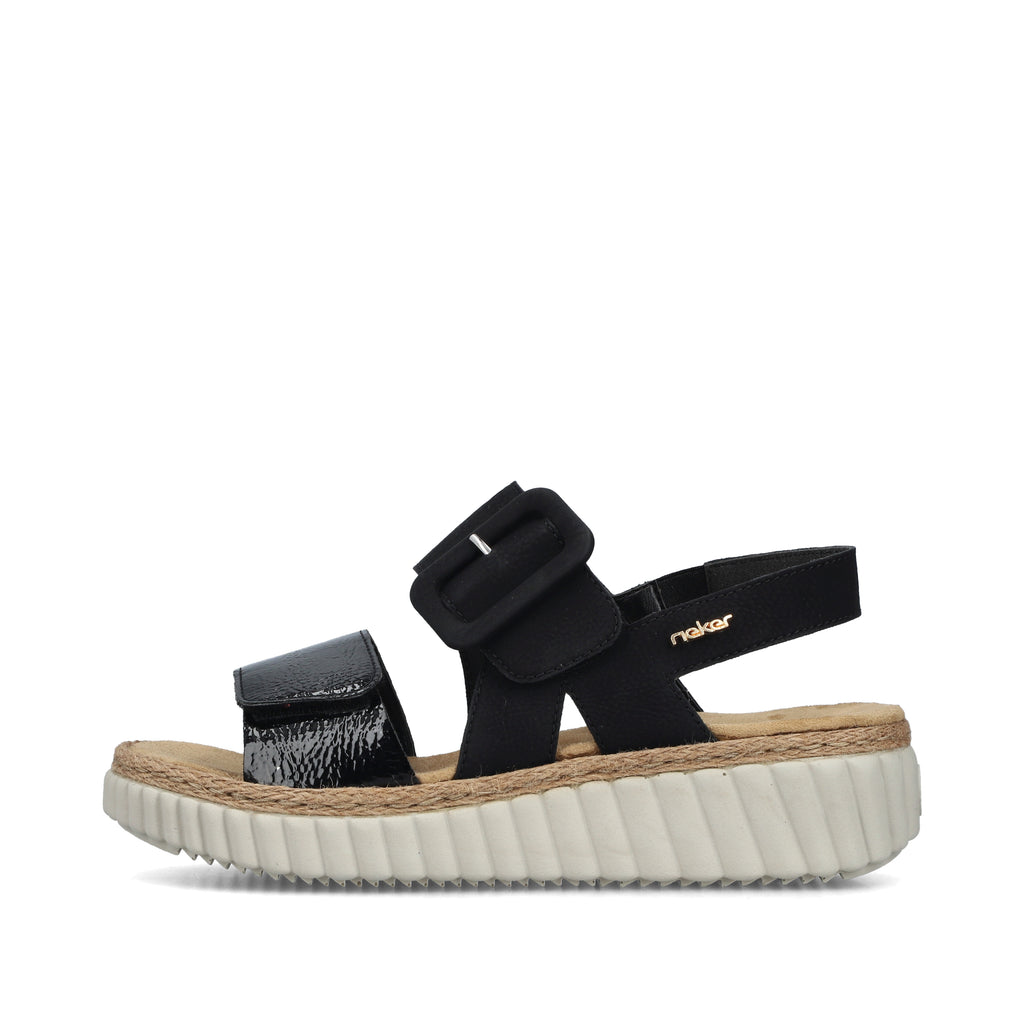 Black Hook & Loop Sandals for Women | Rieker 69260-00