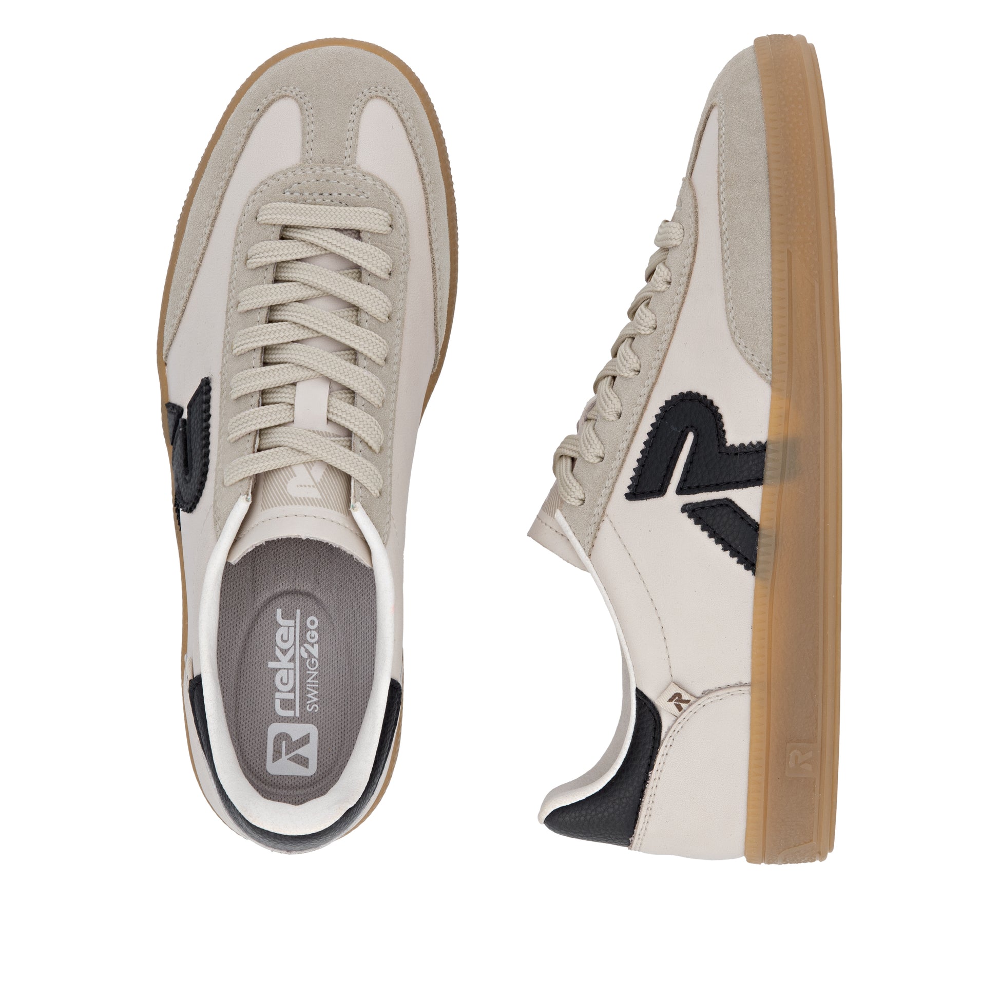 Beige Elasticated Shoes for Women | Rieker W2200-60