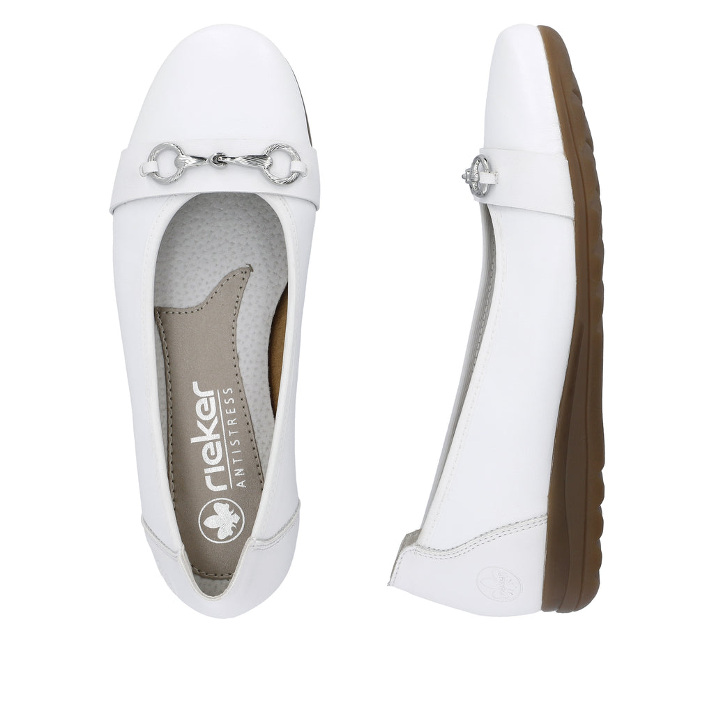White Slip-On Shoes for Women | Rieker L9360-80