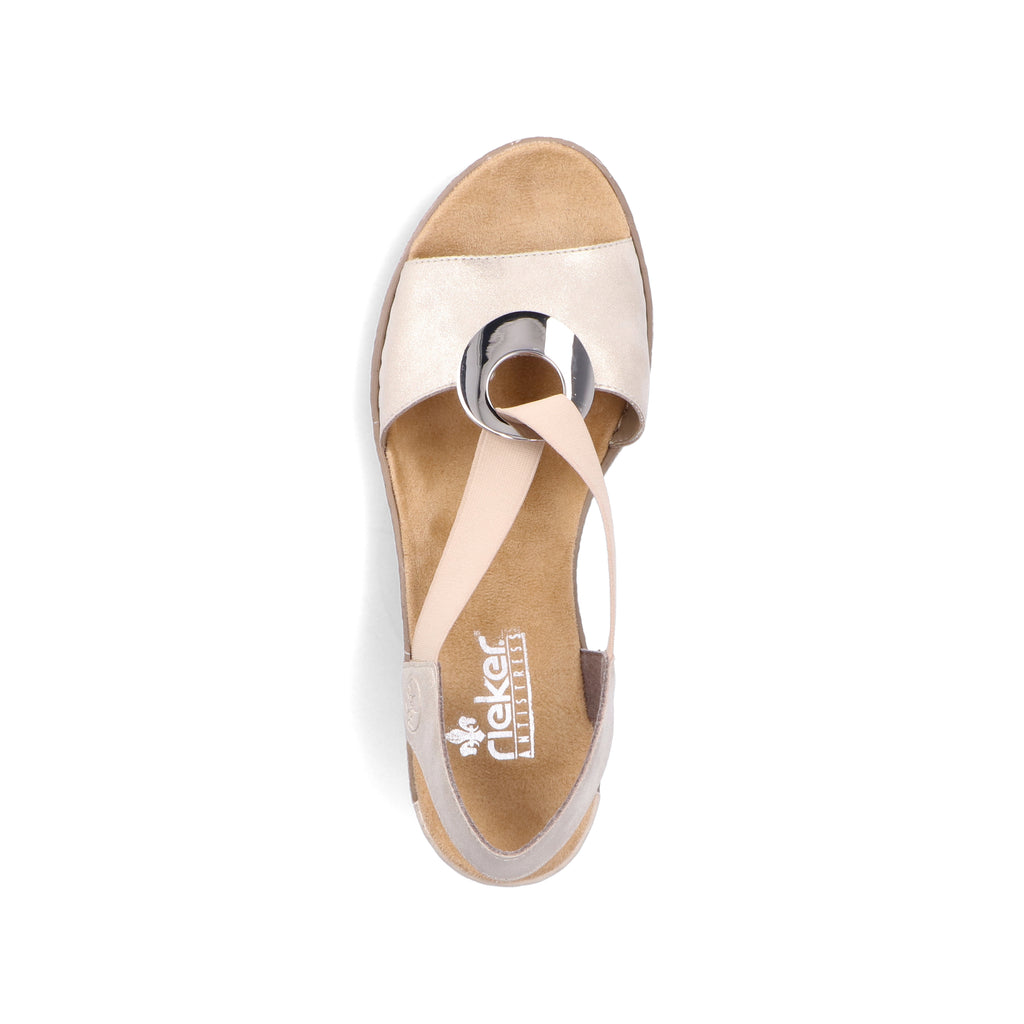 Beige Elasticated Sandals for Women | Rieker 624H6-60
