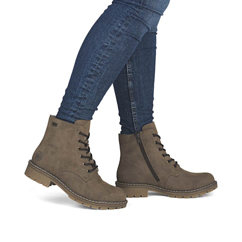 Brown Zip Boots for Women | Rieker Y9103-24