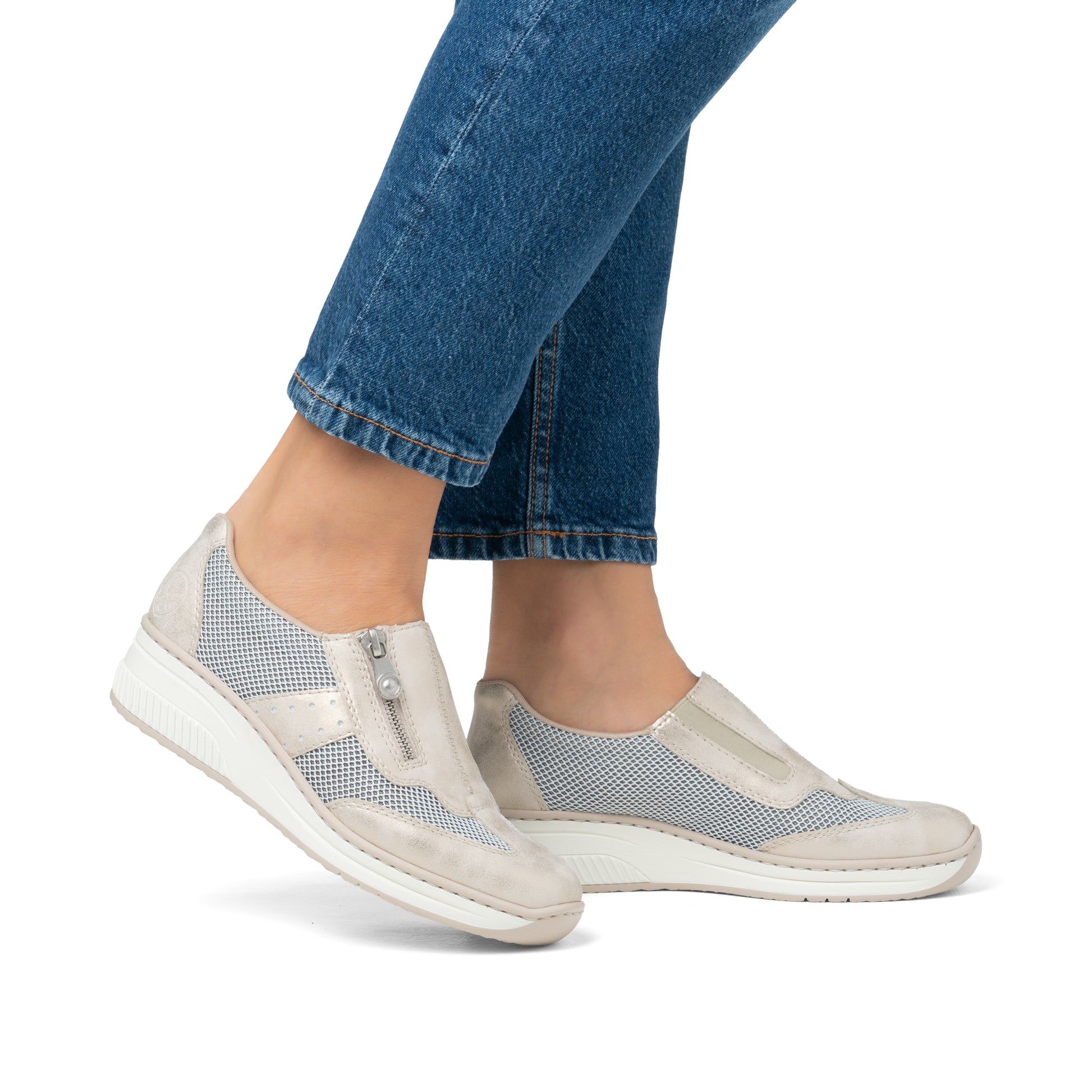 Beige Zip Shoes for Women | Rieker 48760-60