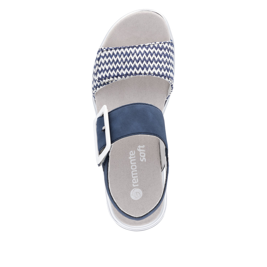 Blue Hook & Loop Sandals for Women | Remonte D1J53-14