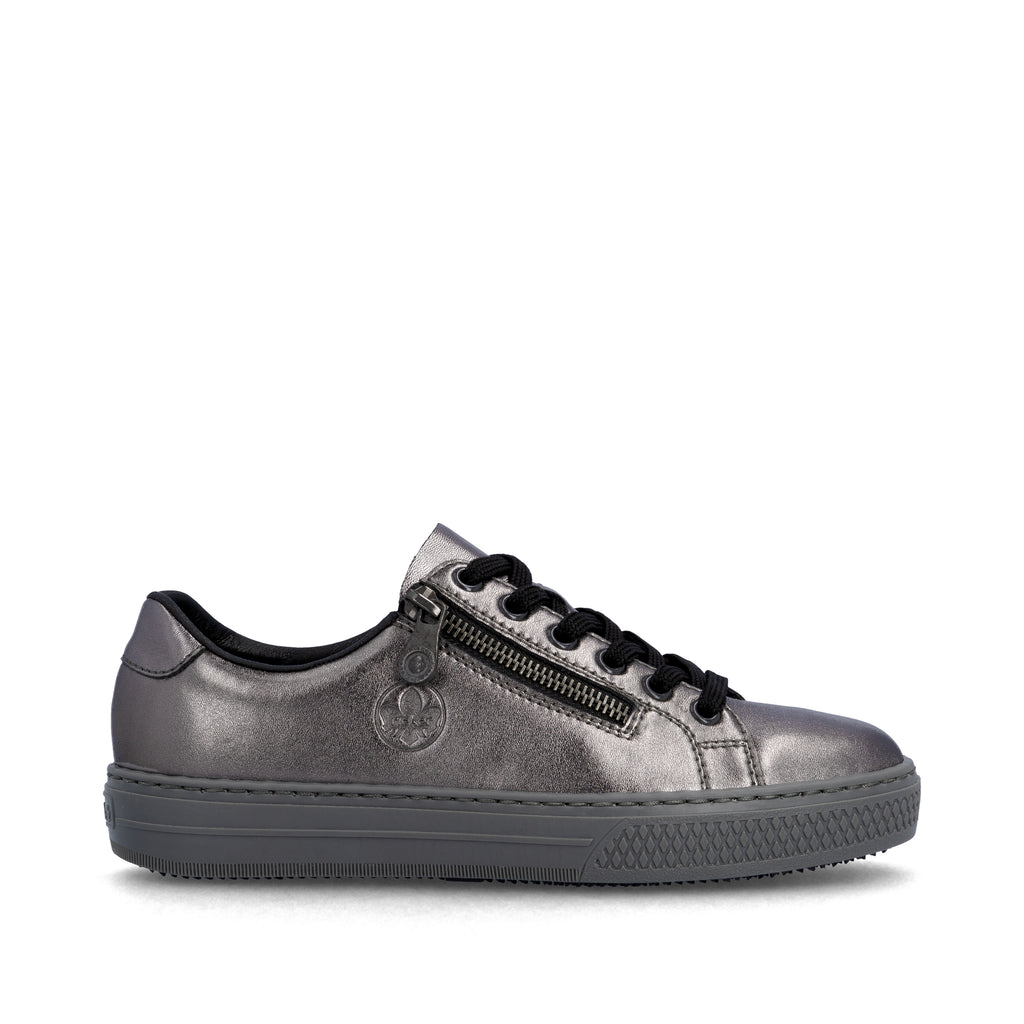 Silver/Platinum Zip Shoes for Women | Rieker L59L1-90