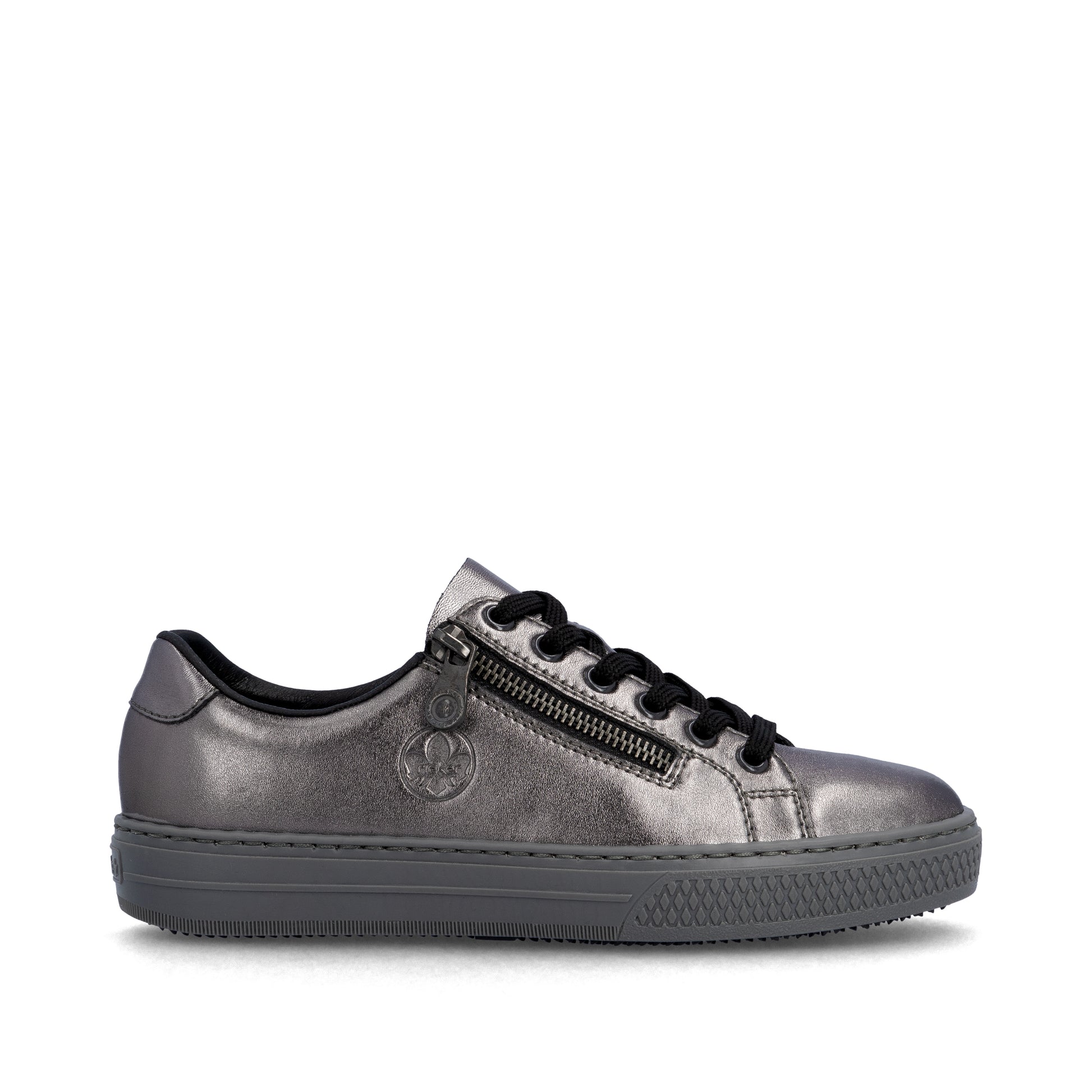 Silver/Platinum Zip Shoes for Women | Rieker L59L1-90