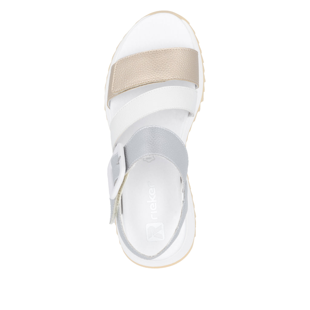 Gold Hook & Loop Sandals for Women | Rieker Sport W2950-90