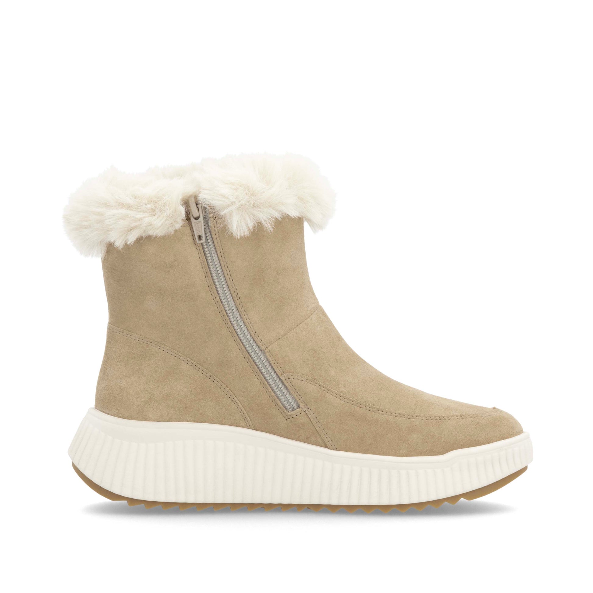 Beige Zip Boots for Women | Rieker Sport W1772-62