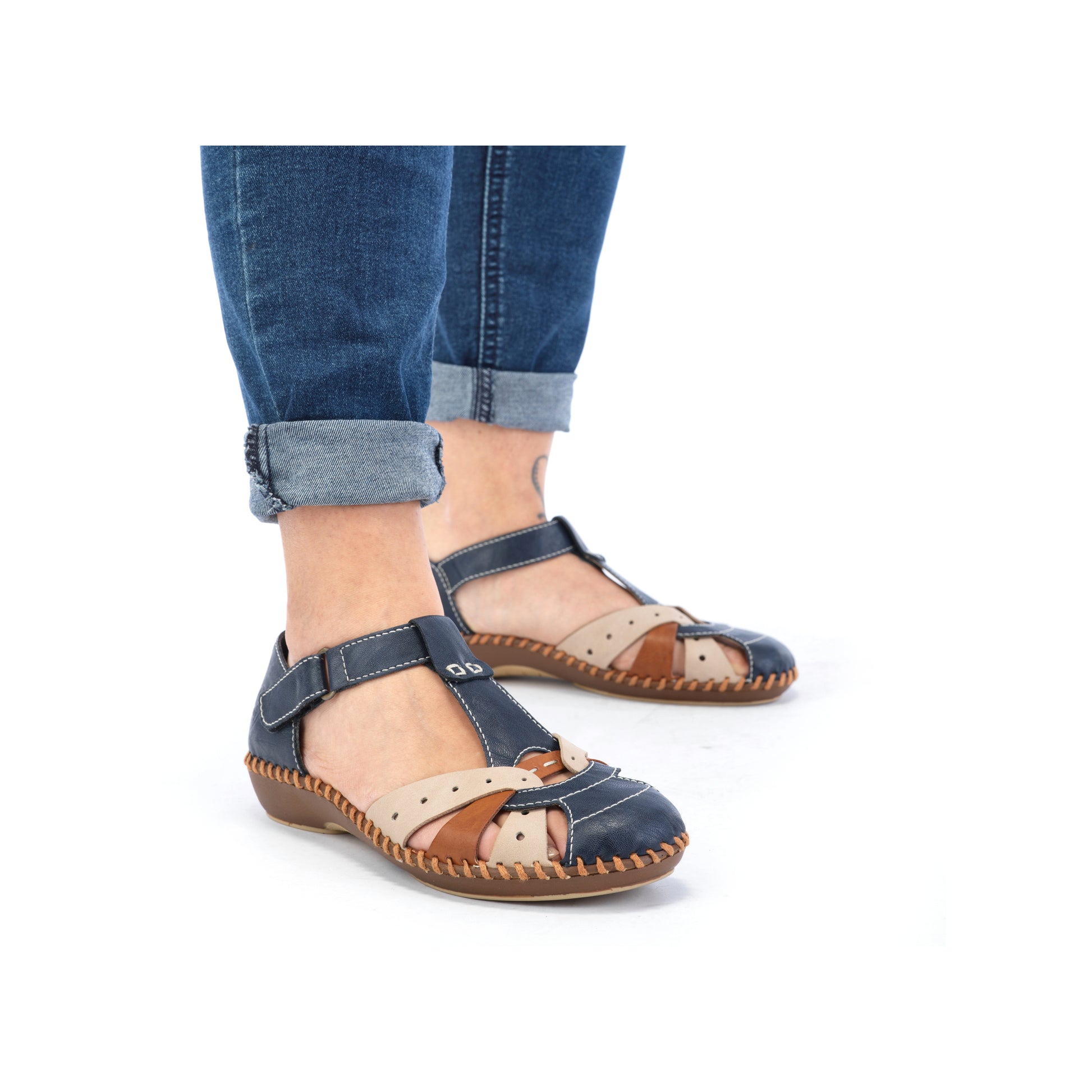 Blue Hook & Loop Shoes for Women | Rieker M1655-14