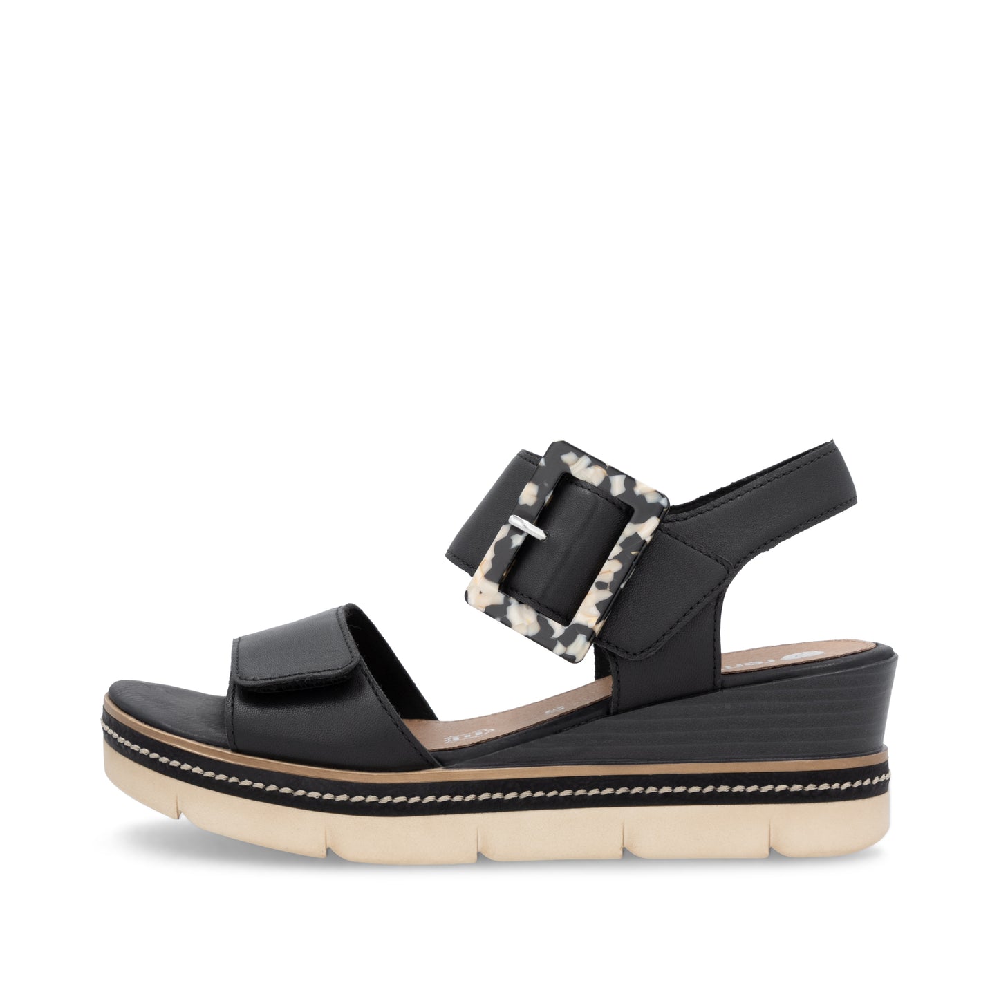 remonte Women's Wedge Sandal - Black | D2L53-00