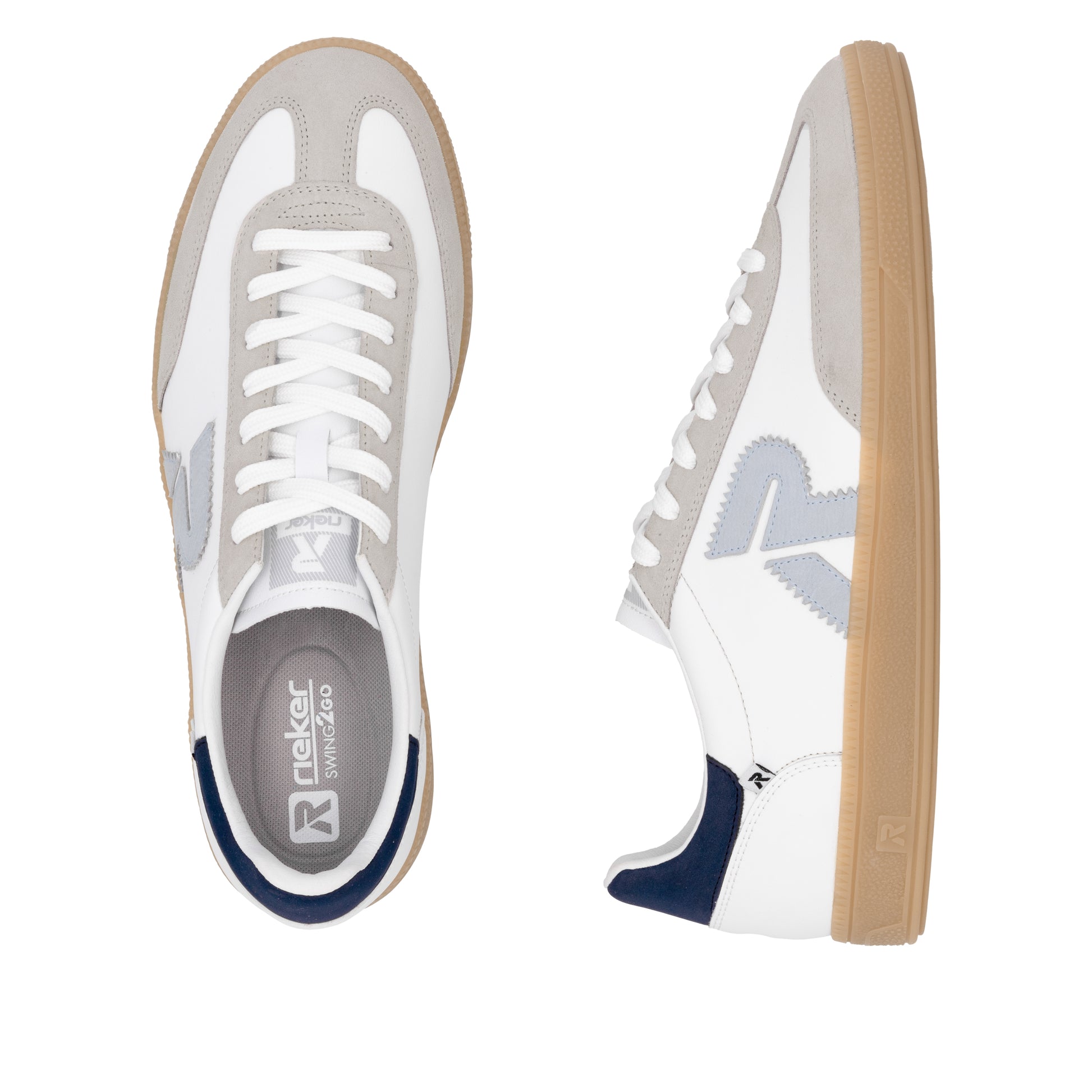 White Elasticated Shoes for Men | Rieker U2200-82