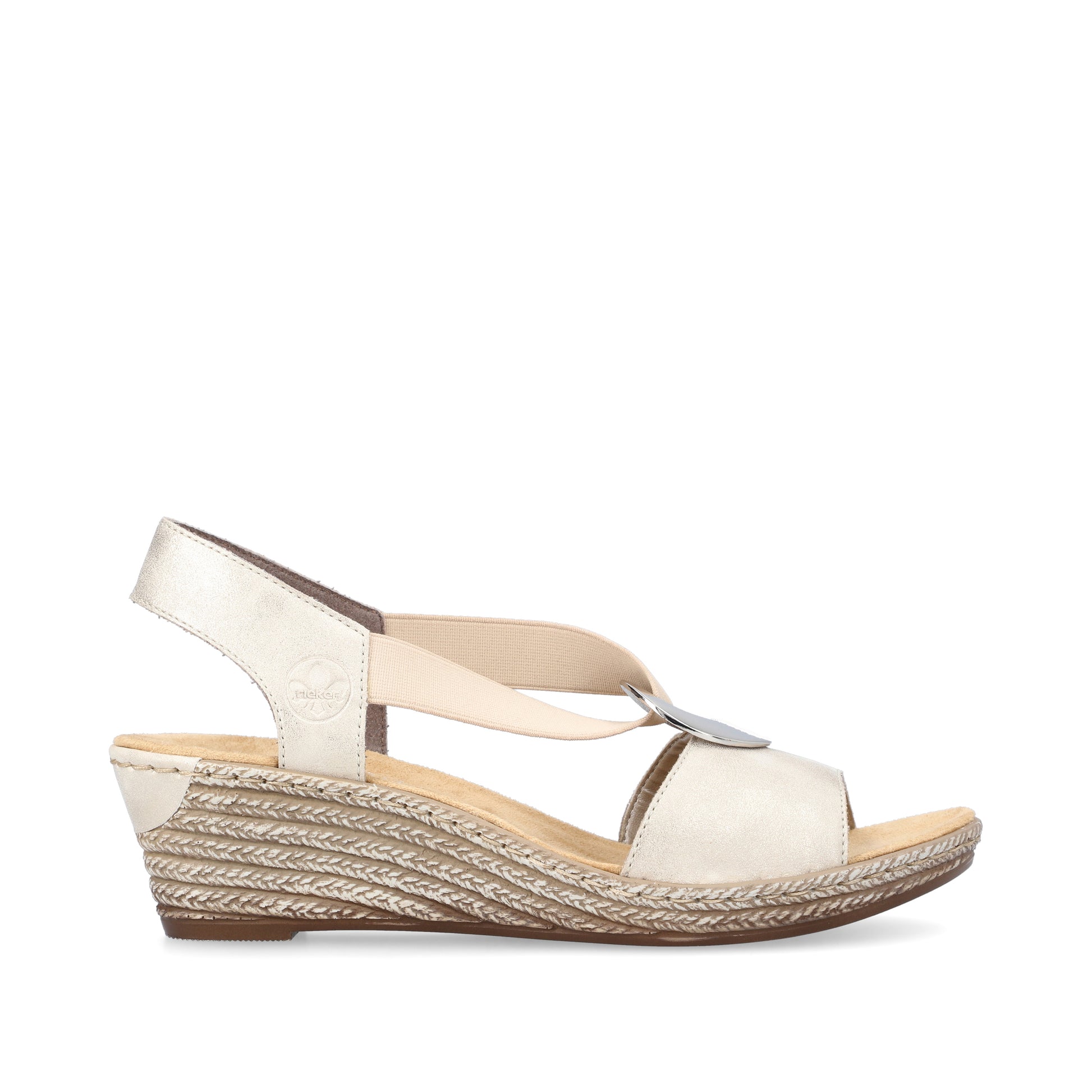Beige Elasticated Sandals for Women | Rieker 624H6-60