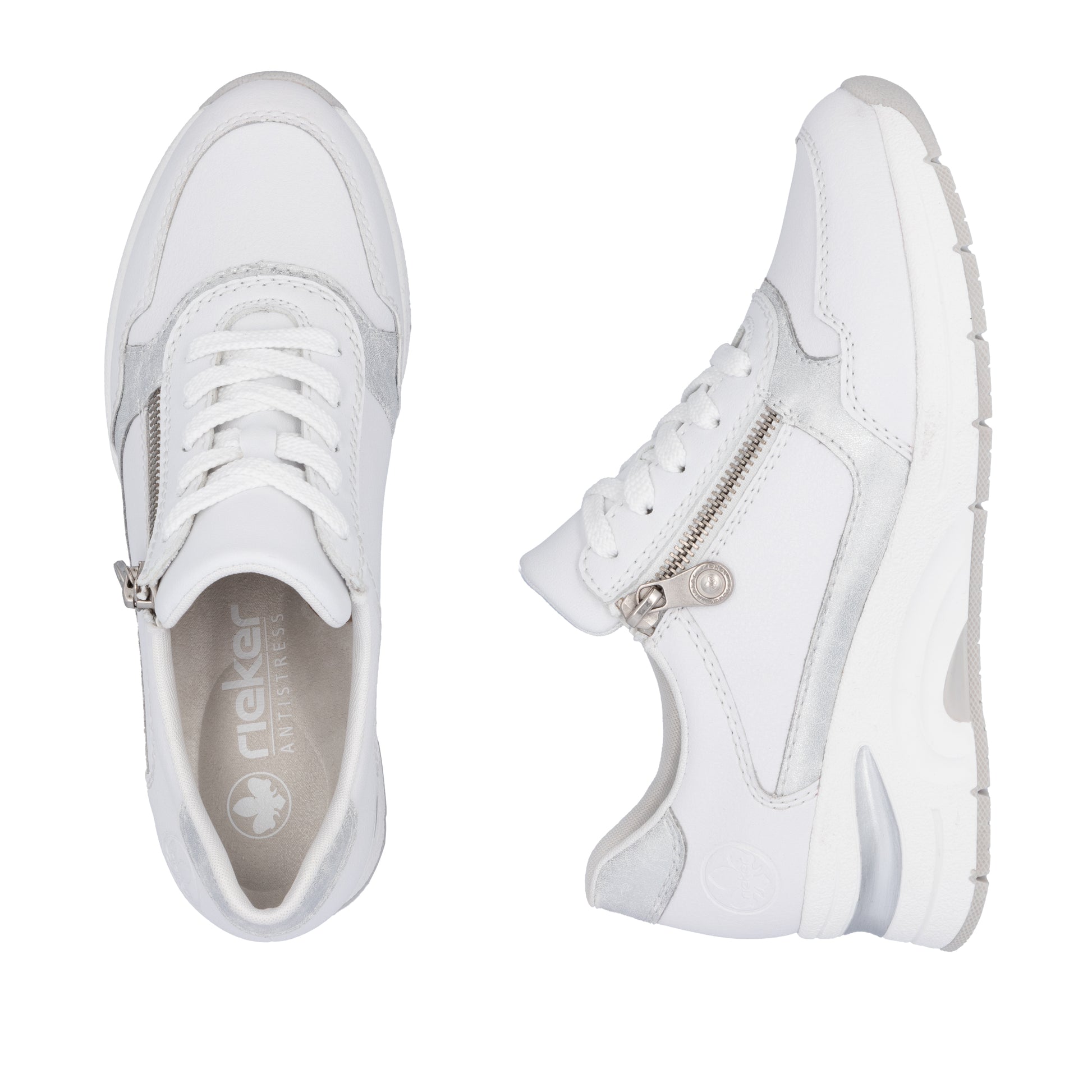 White Zip Shoes for Women | Rieker N9301-80