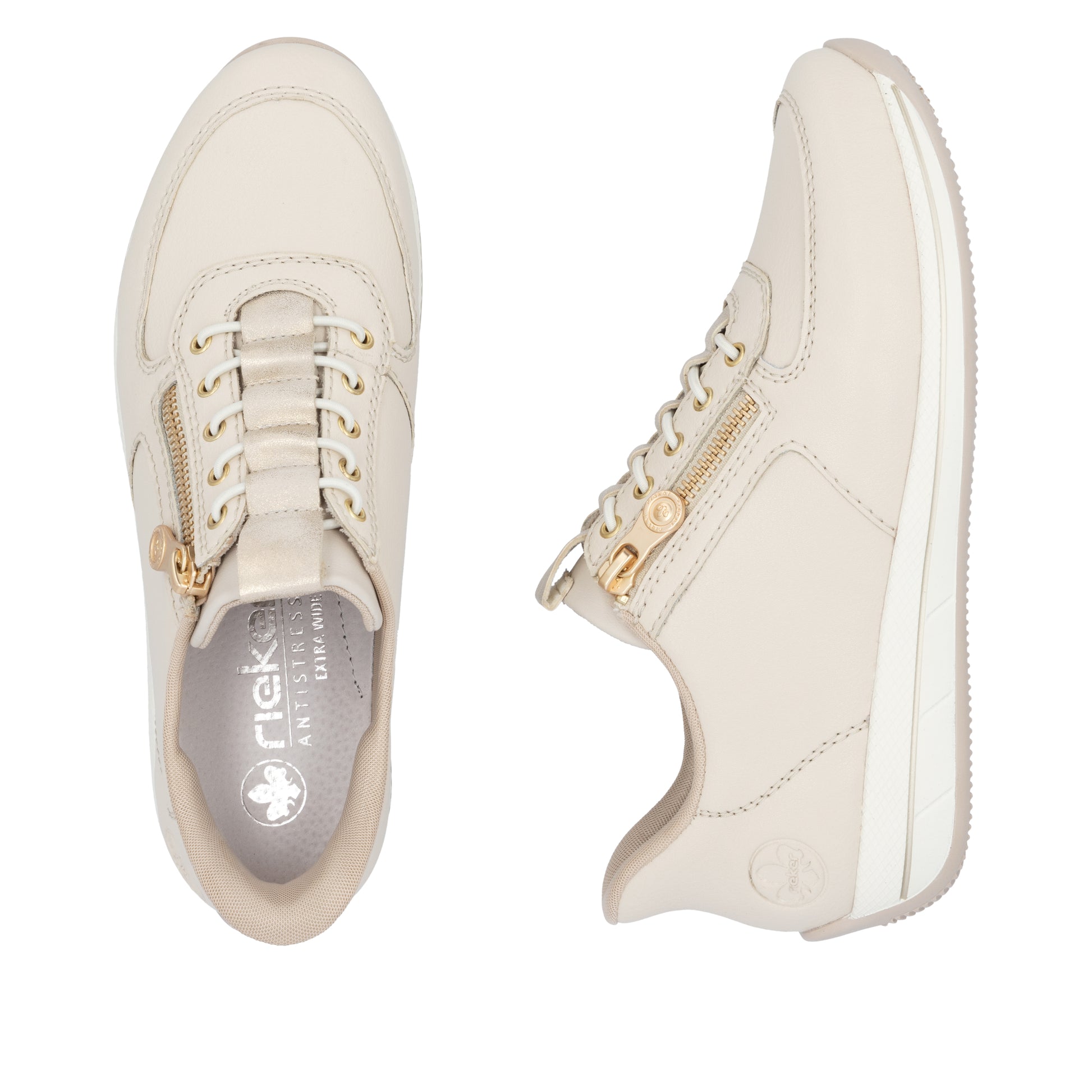 Beige Zip Shoes for Women | Rieker N1156-60