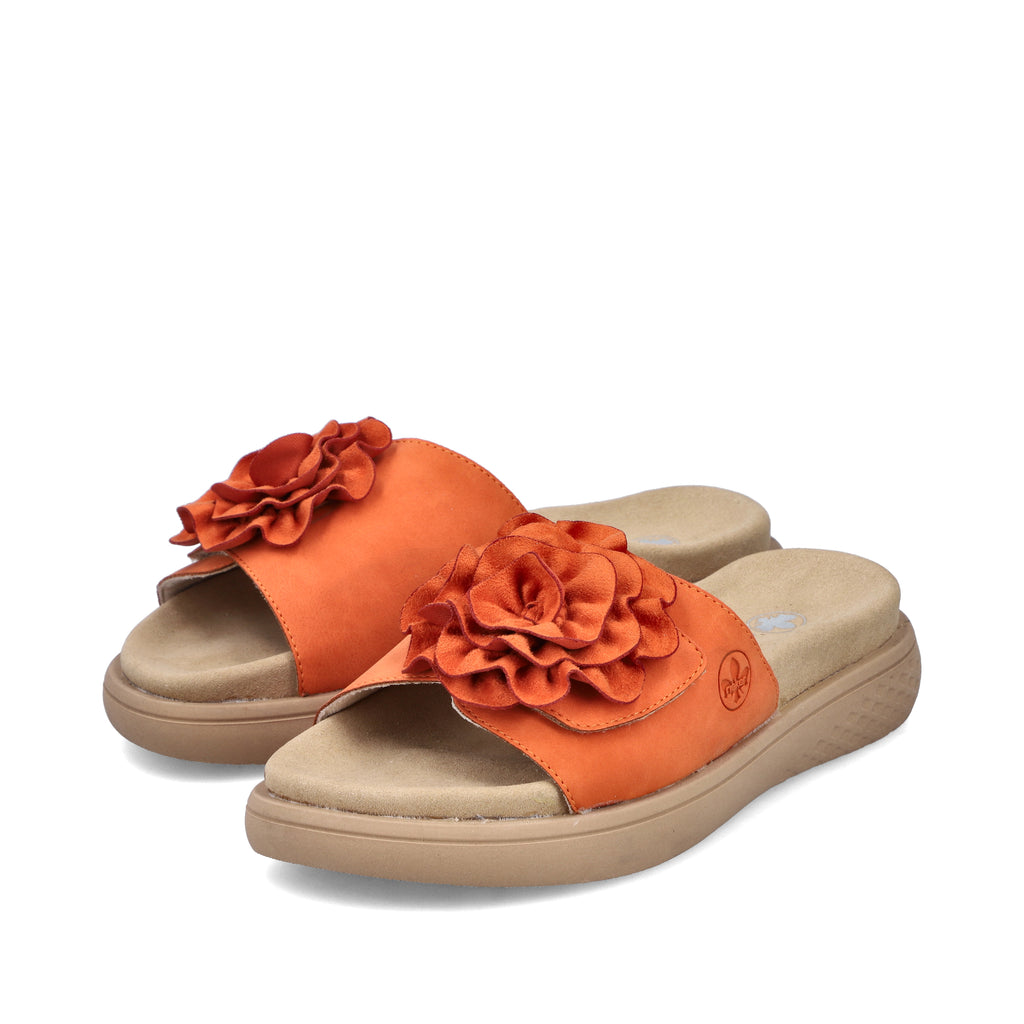 Orange Hook & Loop Sandals for Women | Rieker V1562-38