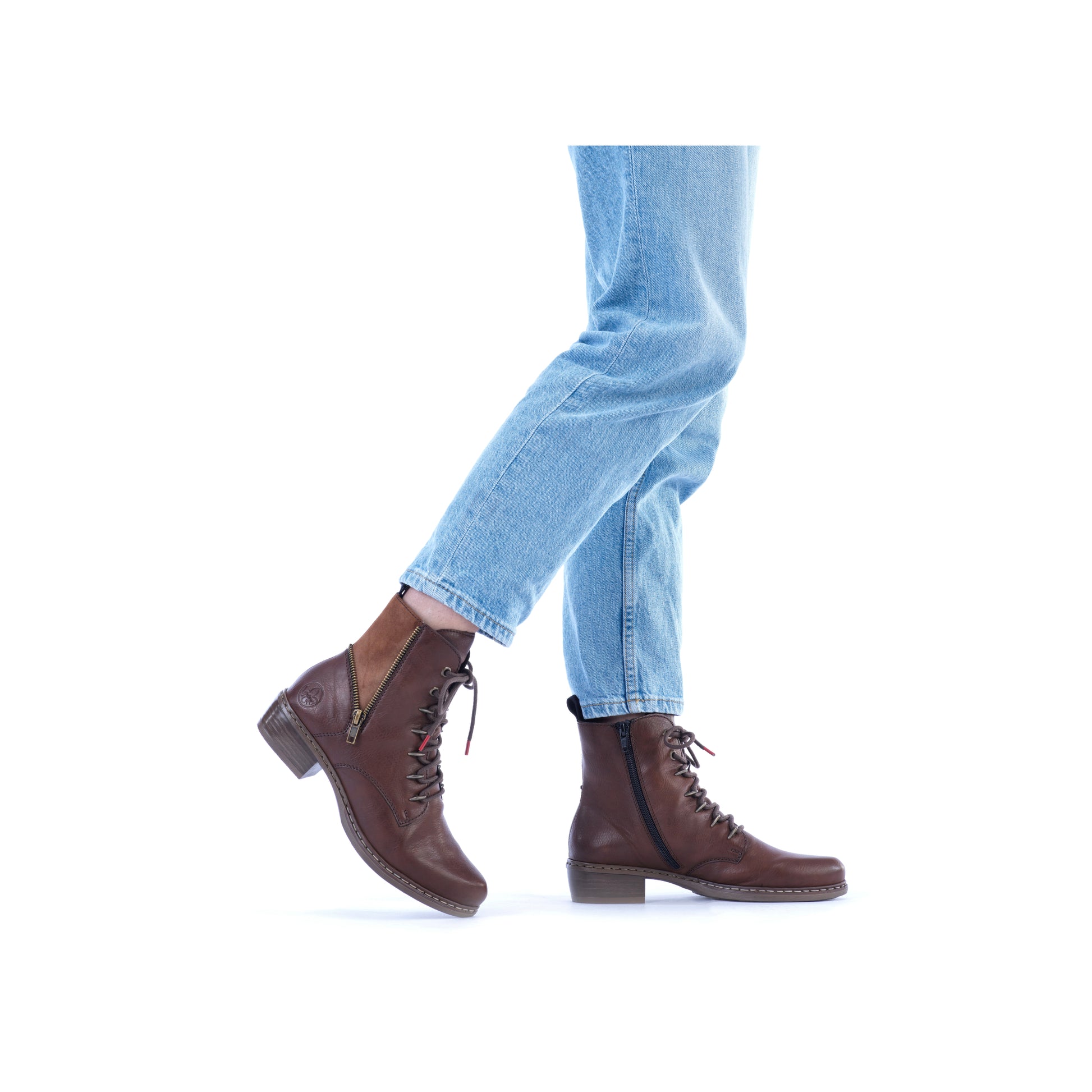 Brown Zip Boots for Women | Rieker Y0800-24