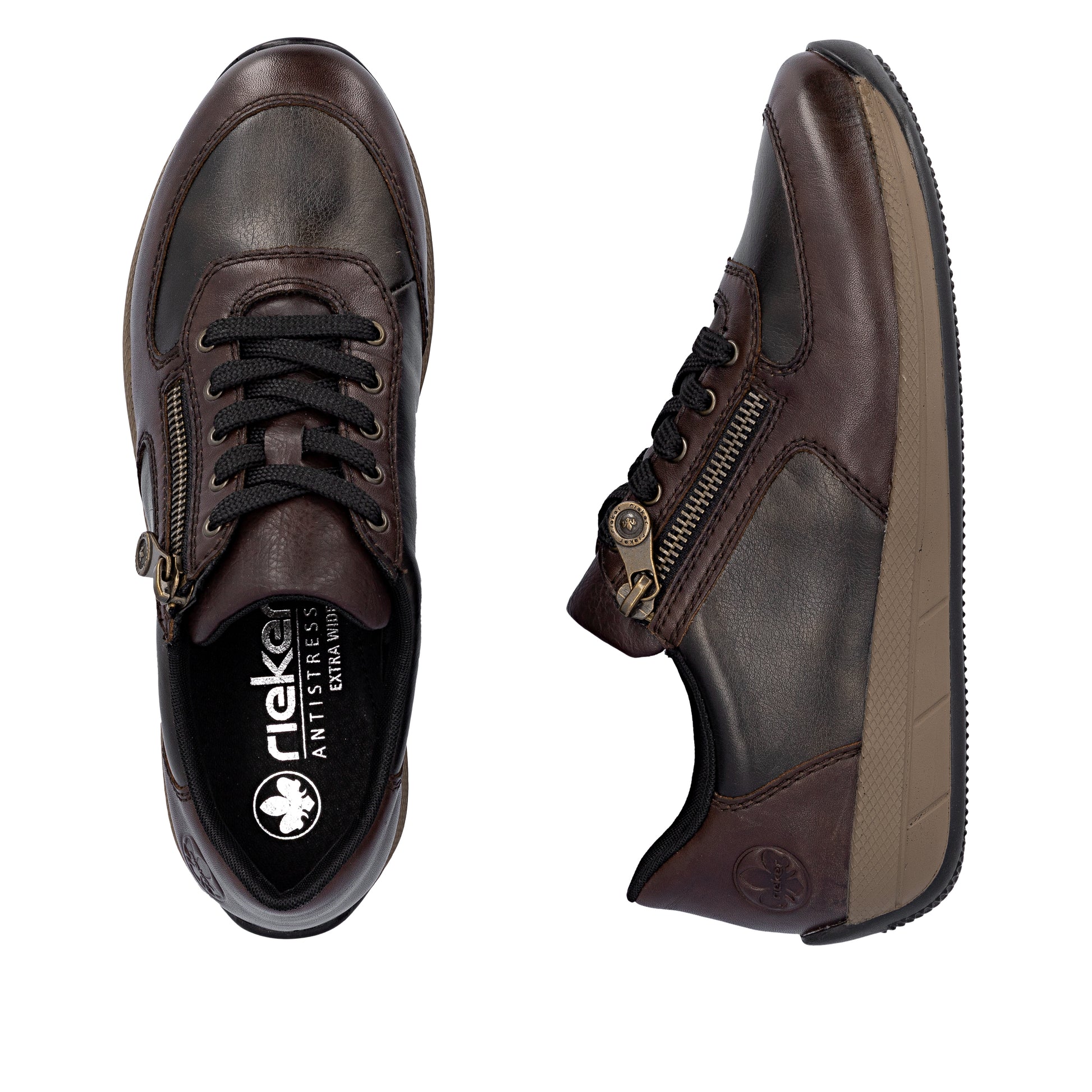 Brown Zip Shoes for Women | Rieker N1112-25