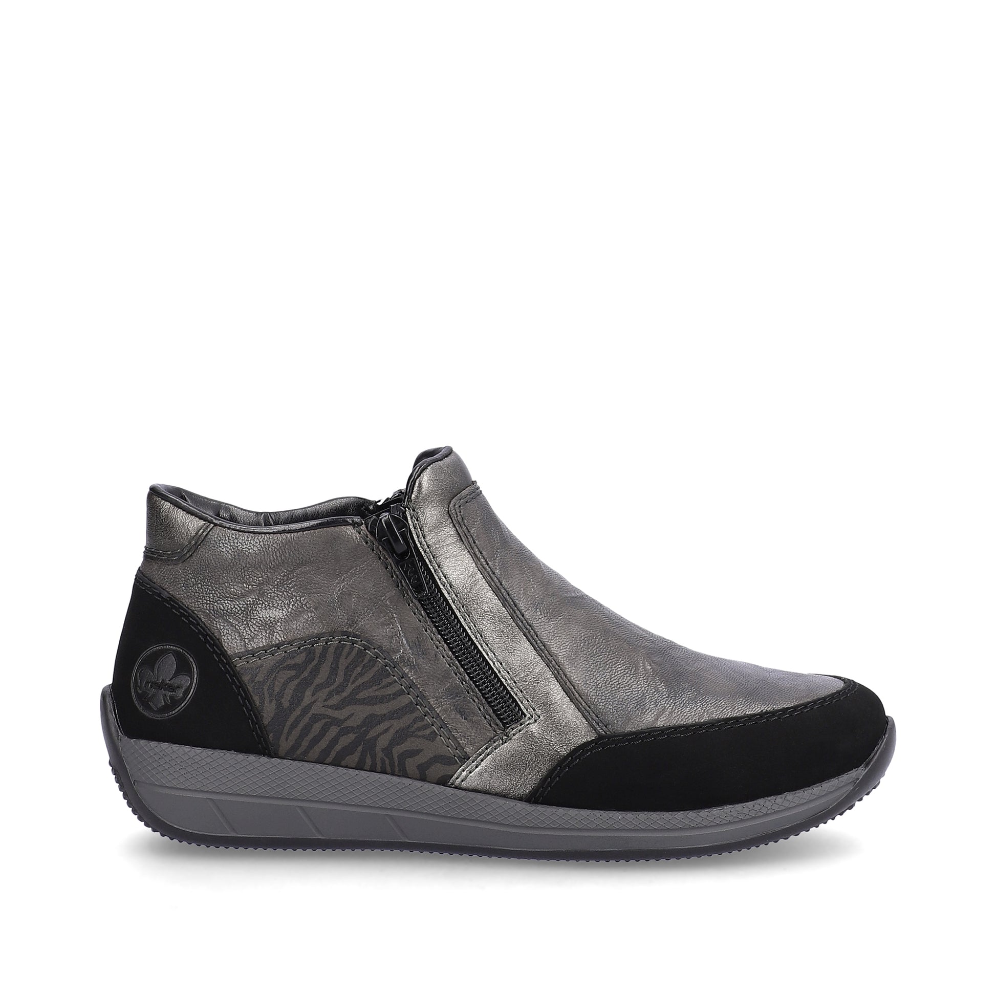 Grey Zip Boots for Women | Rieker N1152-42