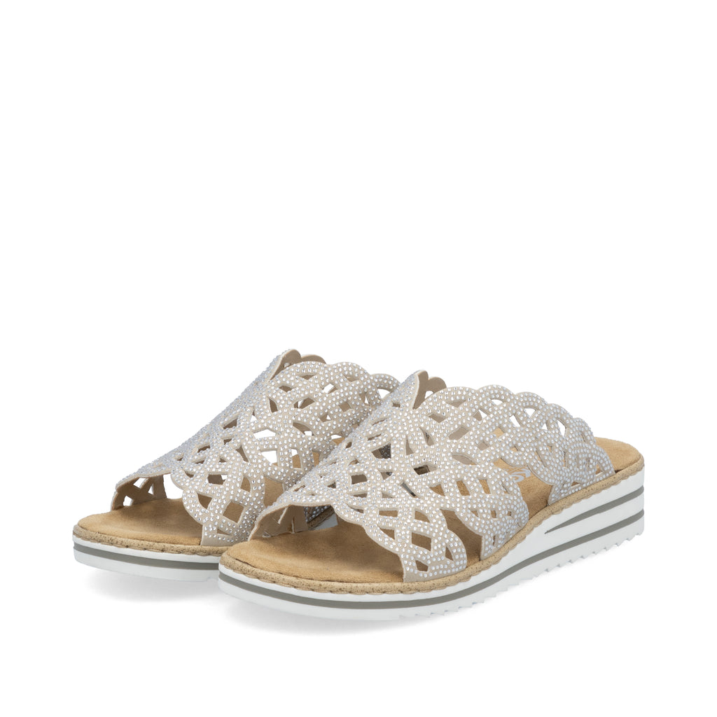 Beige Slip-On Sandals for Women | Rieker V0689-63