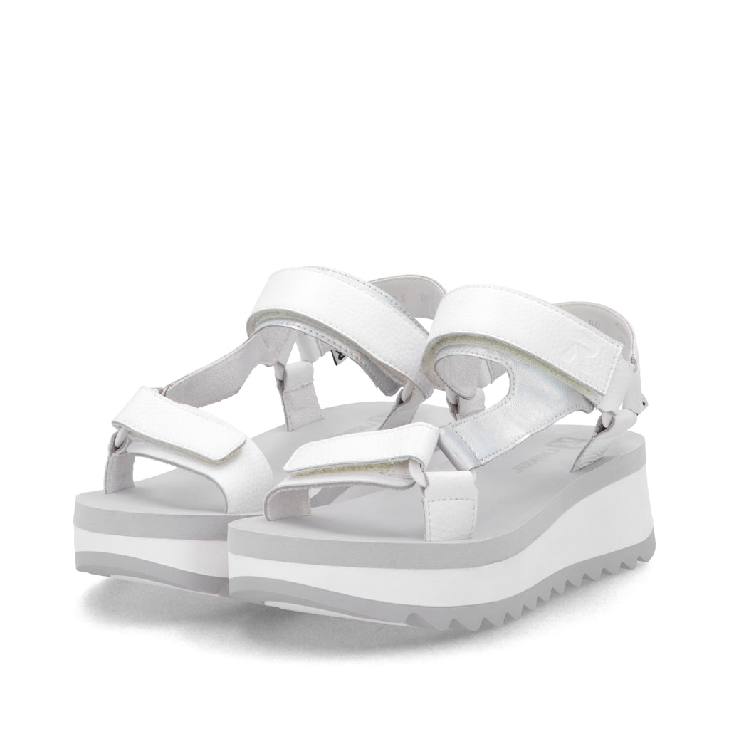 White Hook & Loop Sandals for Women | Rieker W3051-80