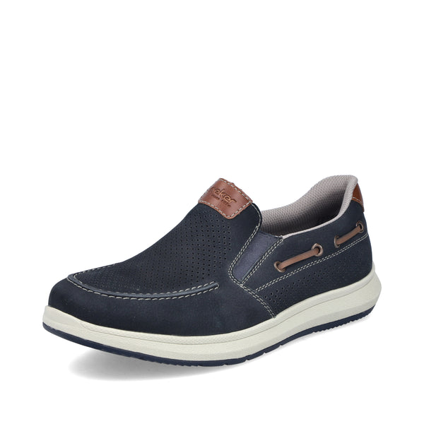 Rieker Men's Comfort Slip-on Shoe - Blue | 16968-14