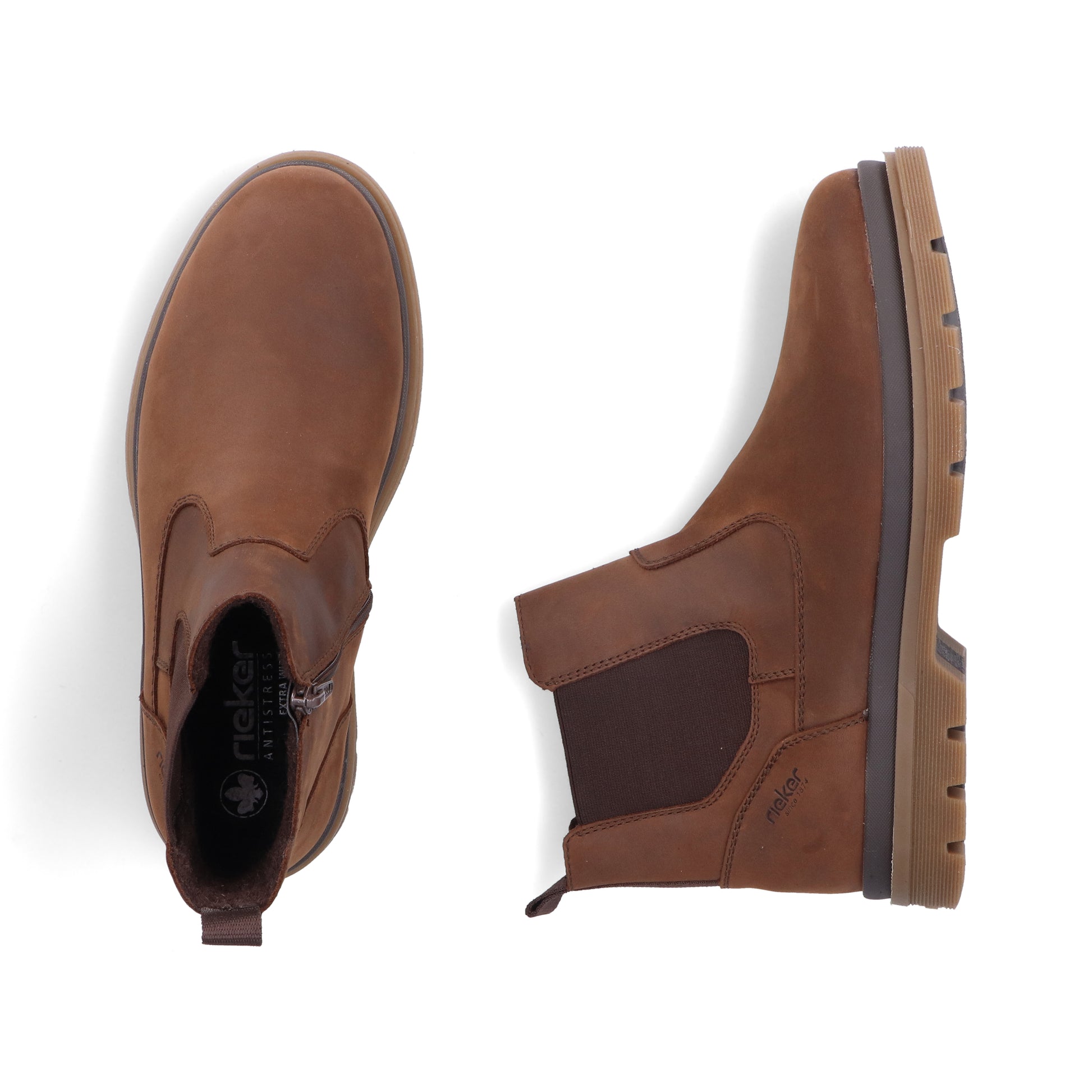 Brown Zip Boots for Men | Rieker F7051-23