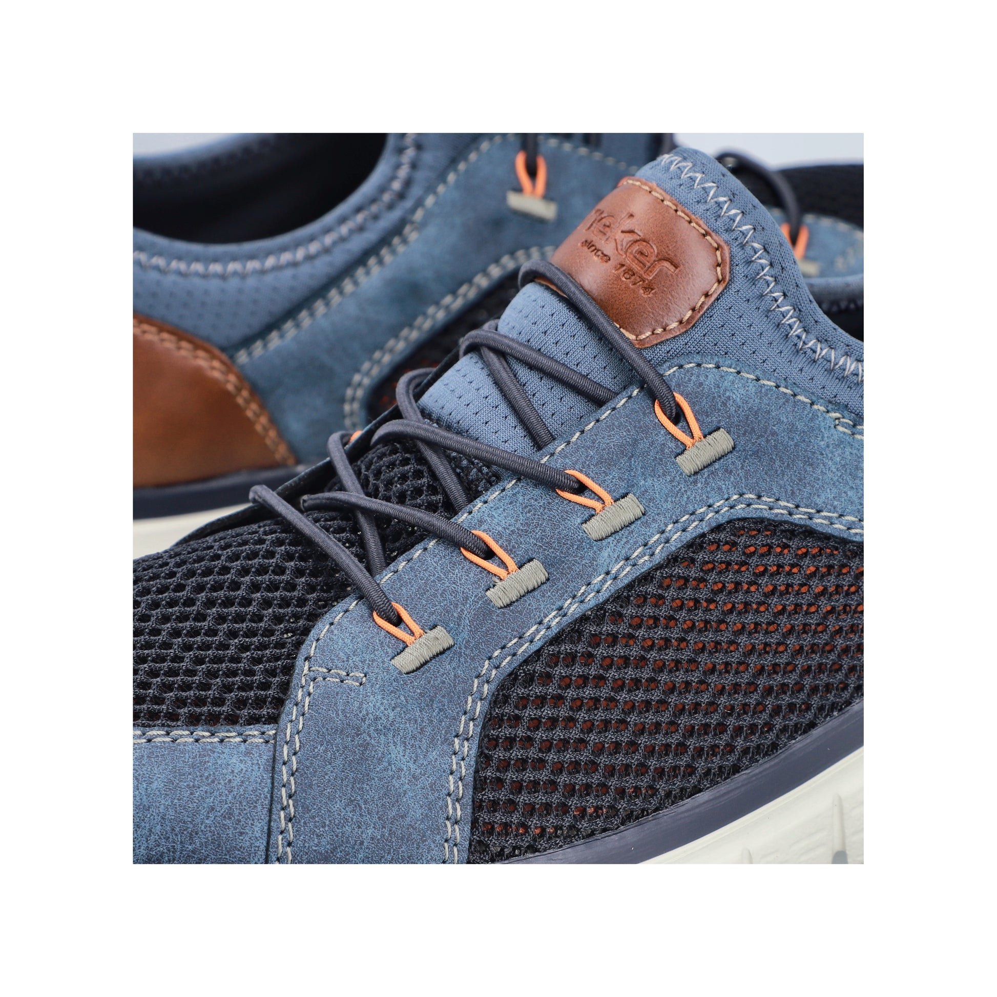 Blue Elasticated Shoes for Men | Rieker B6660-14